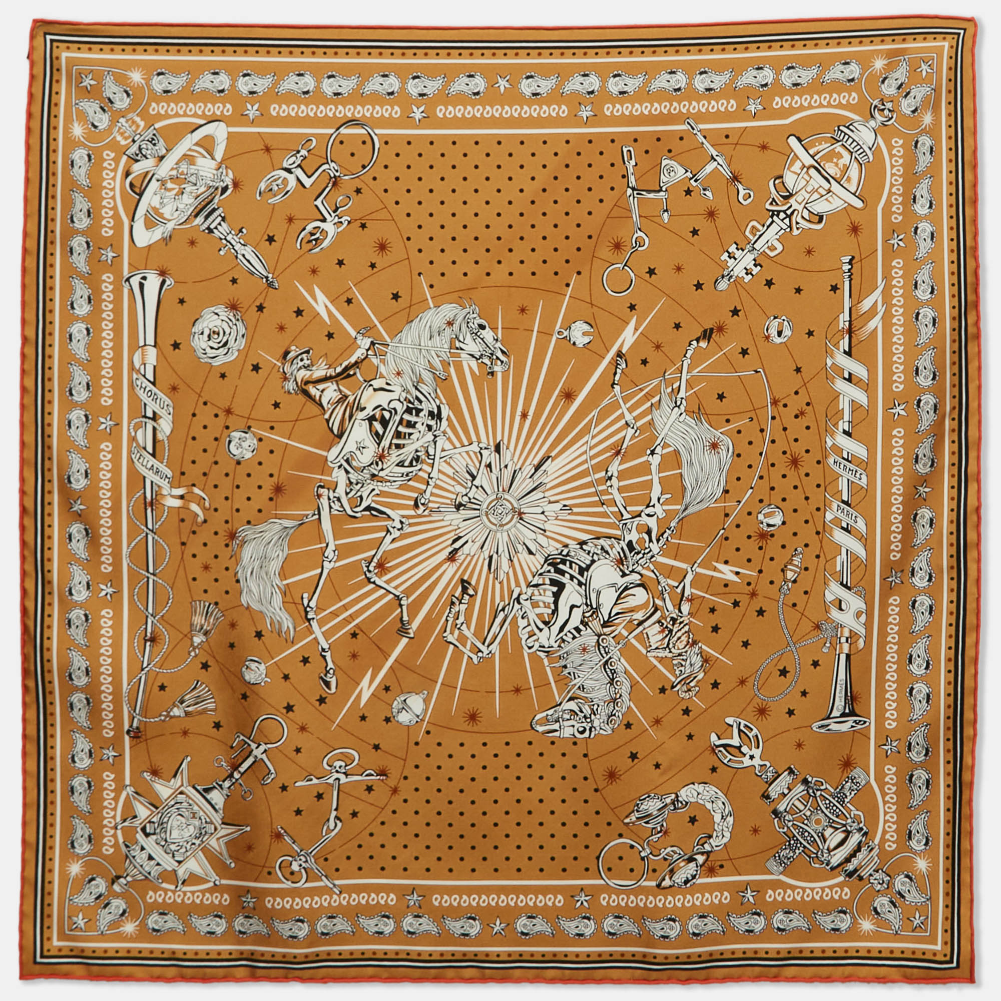 

Hermès Beige Silk Twill Chorus Stellarum Bandana