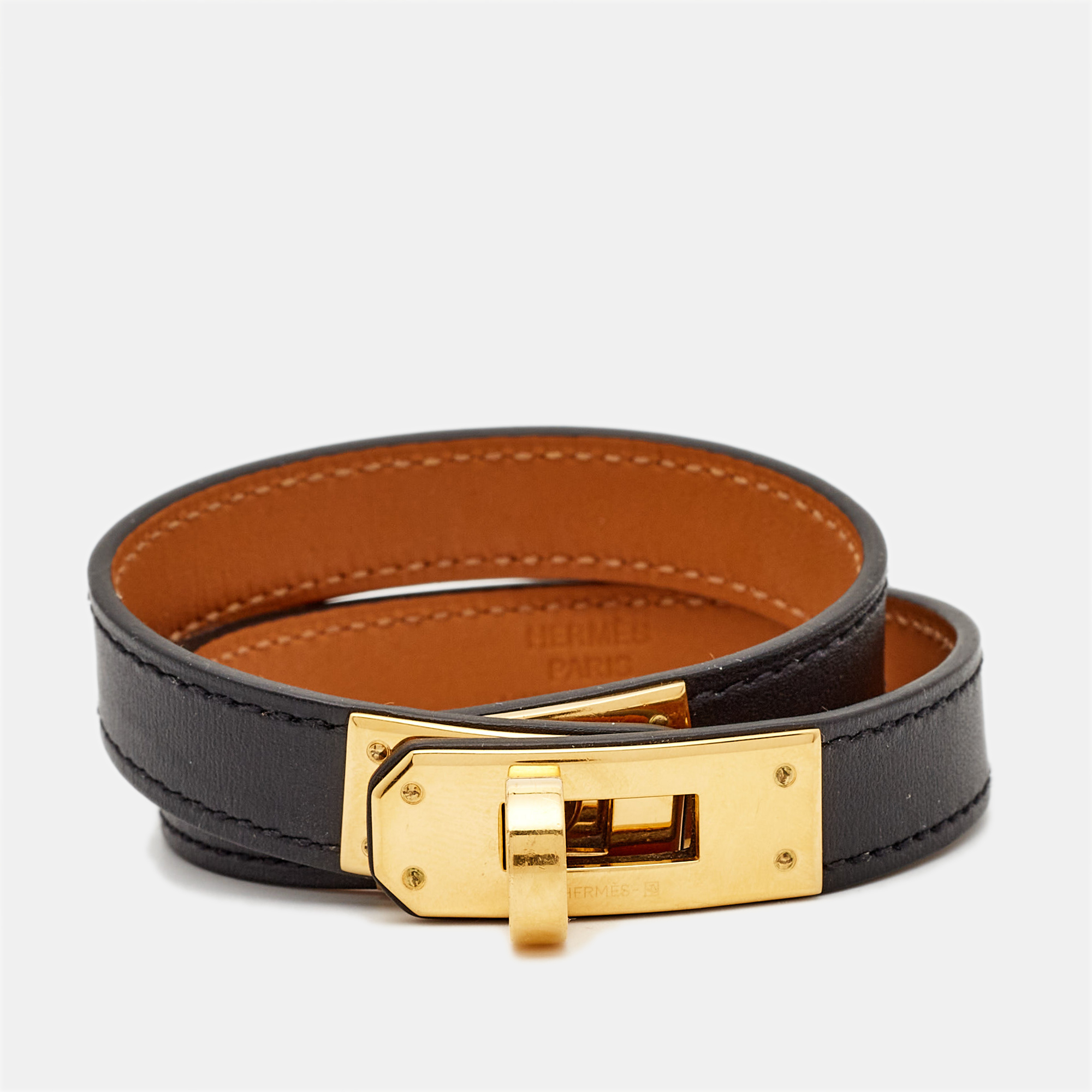 

Hermes Kelly Leather Gold Plated Bracelet