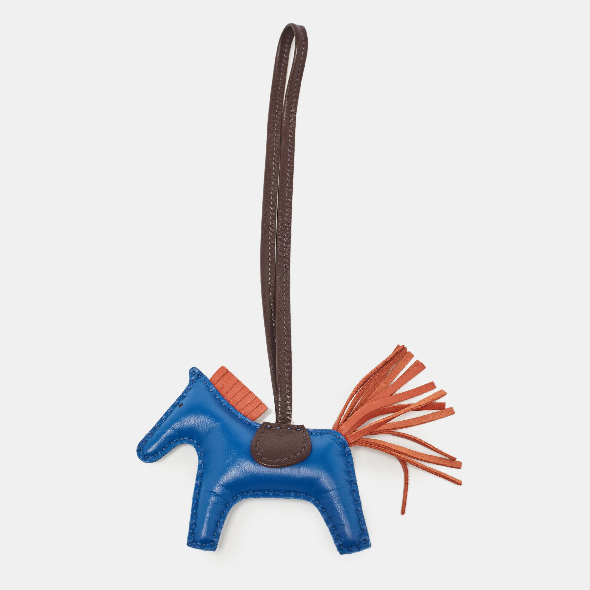 

Hermes Bleu de France/Cornaline/Rouge Sellier Milo Leather GriGri Rodeo Bag Charm PM, Multicolor