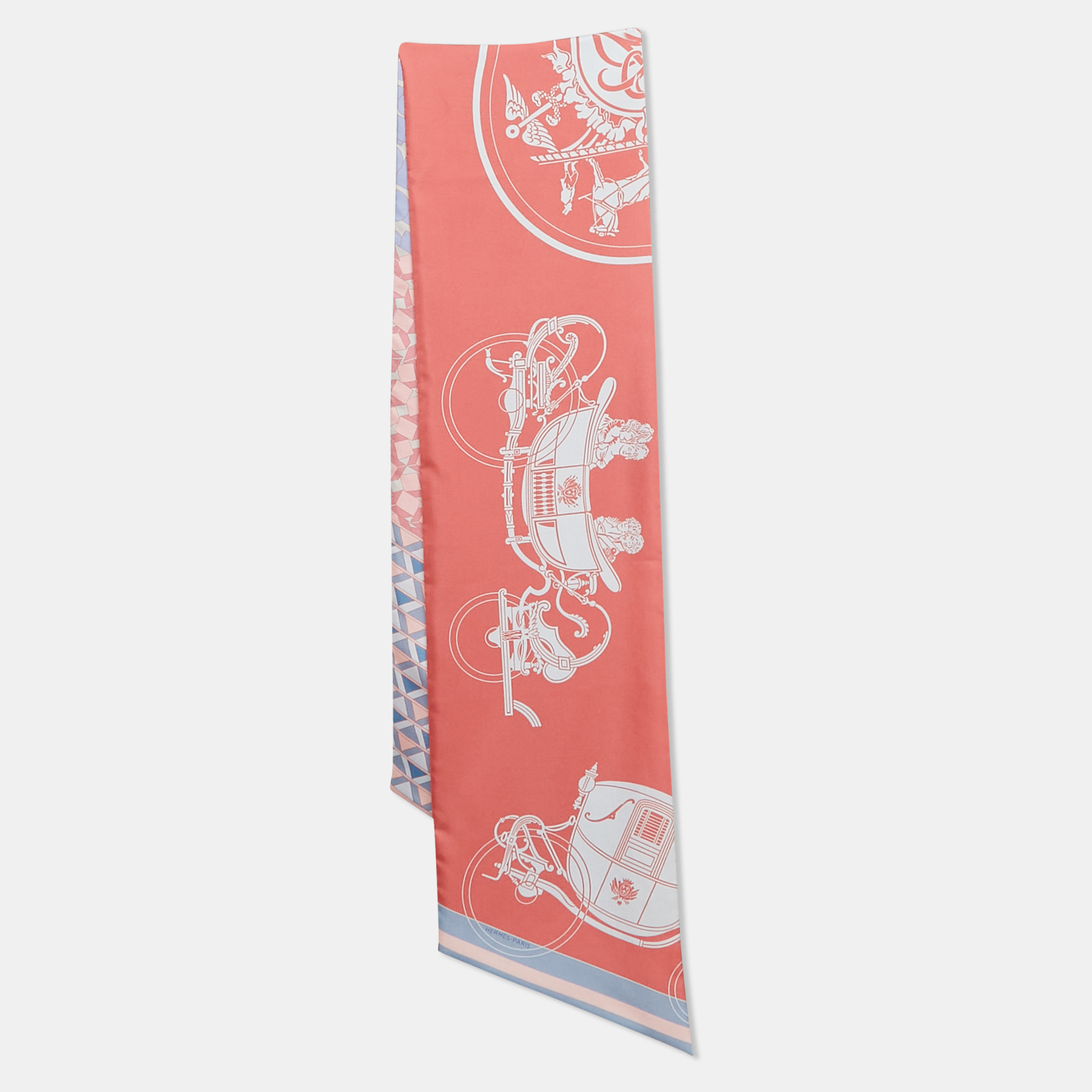 

Hermès Pink Printed Silk Twill Scarf