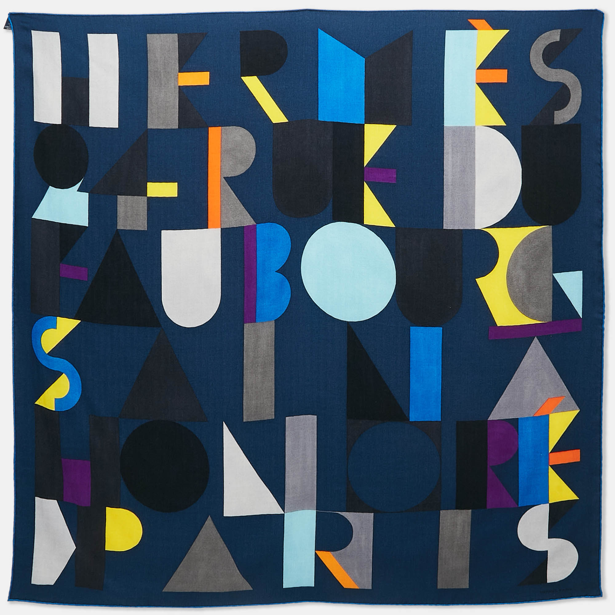 

Hermès Blue Printed Cashmere Blend Jeu d'Adresse Scarf