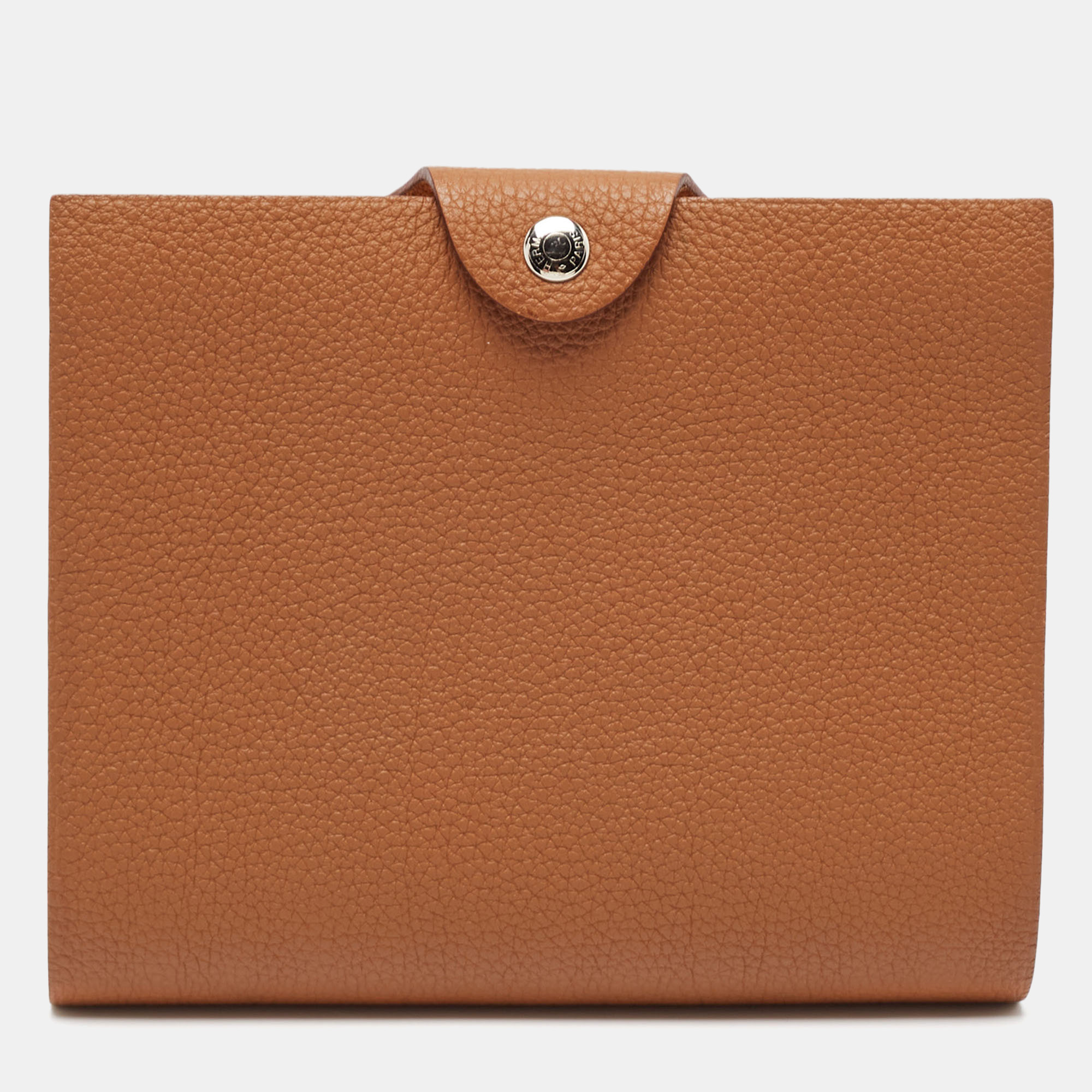 

Hermes Gold Togo Leather Ulysse PM Notebook Cover, Brown