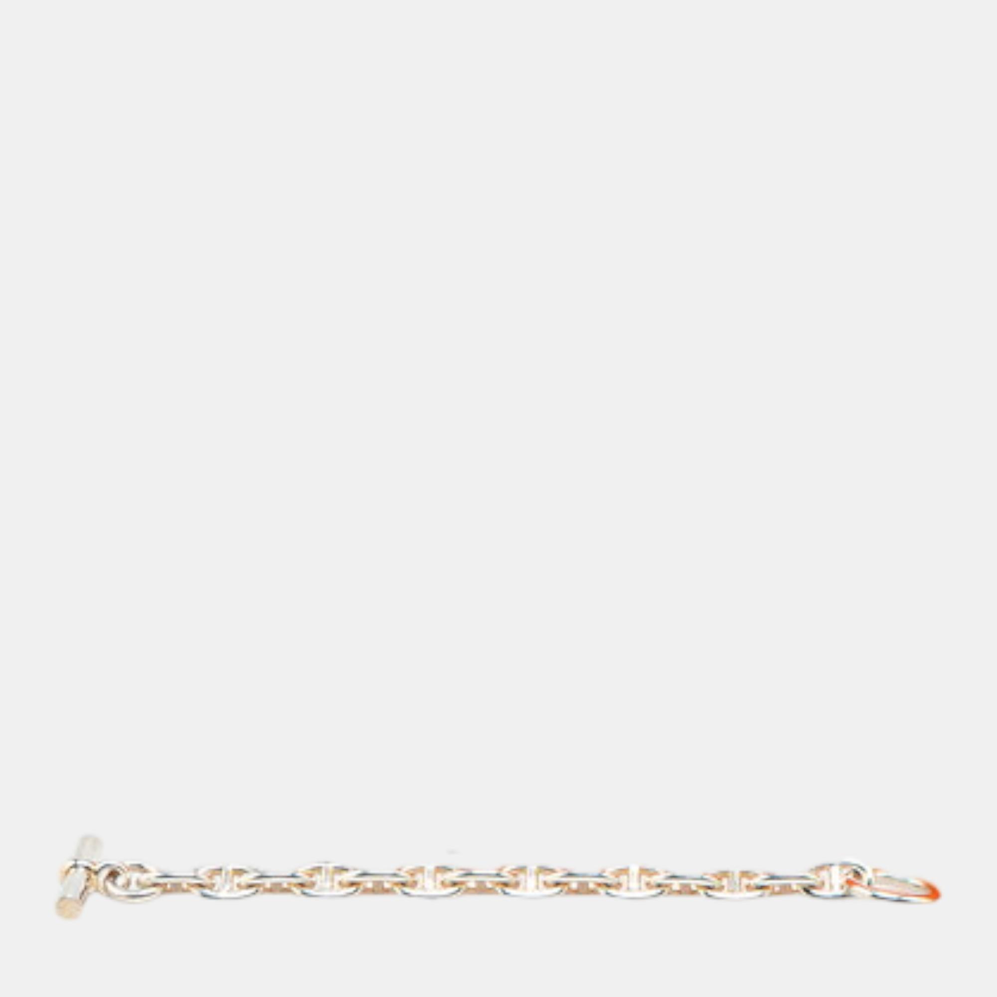 Hermes Silver Chain Bracelet 