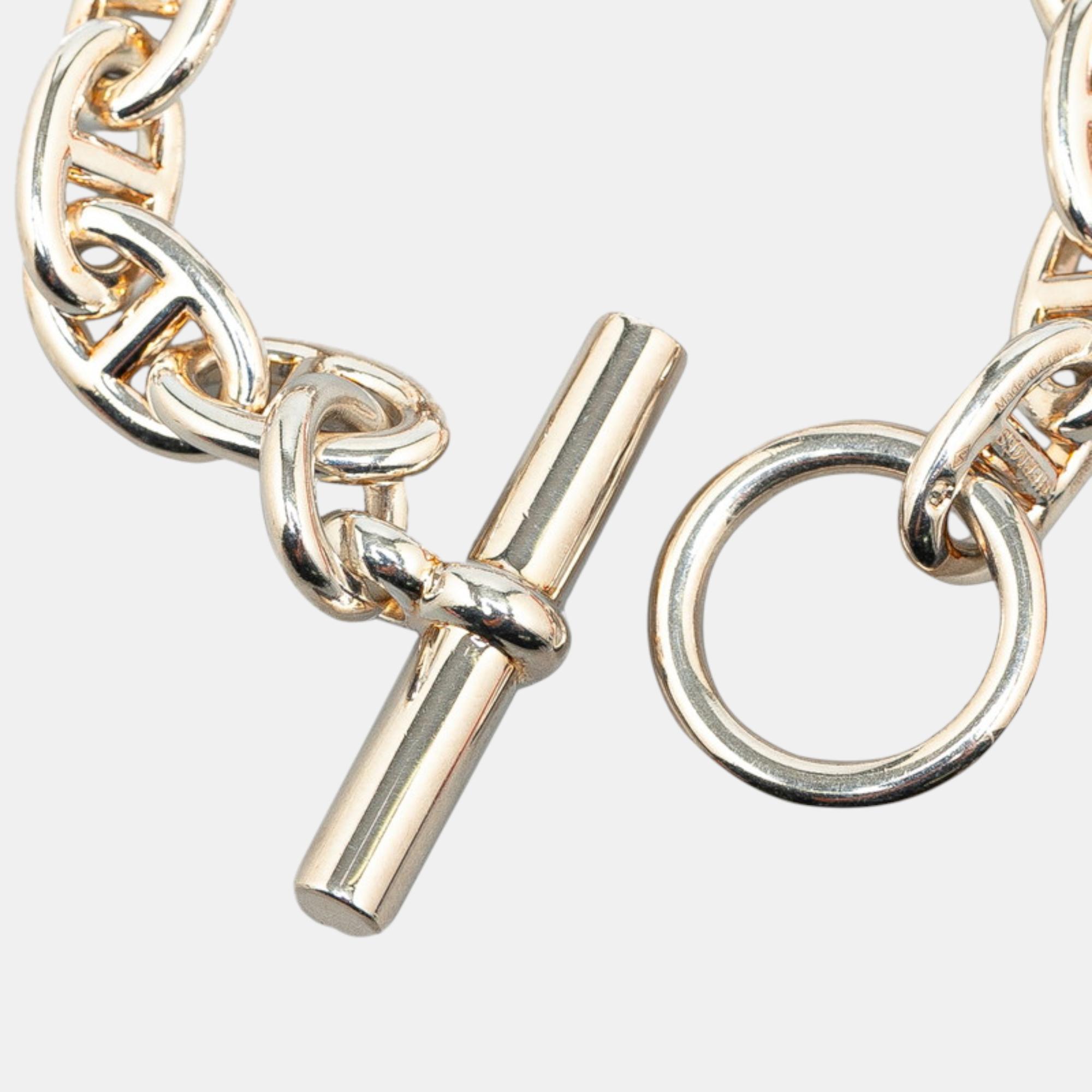 Hermes Silver Chain Bracelet 