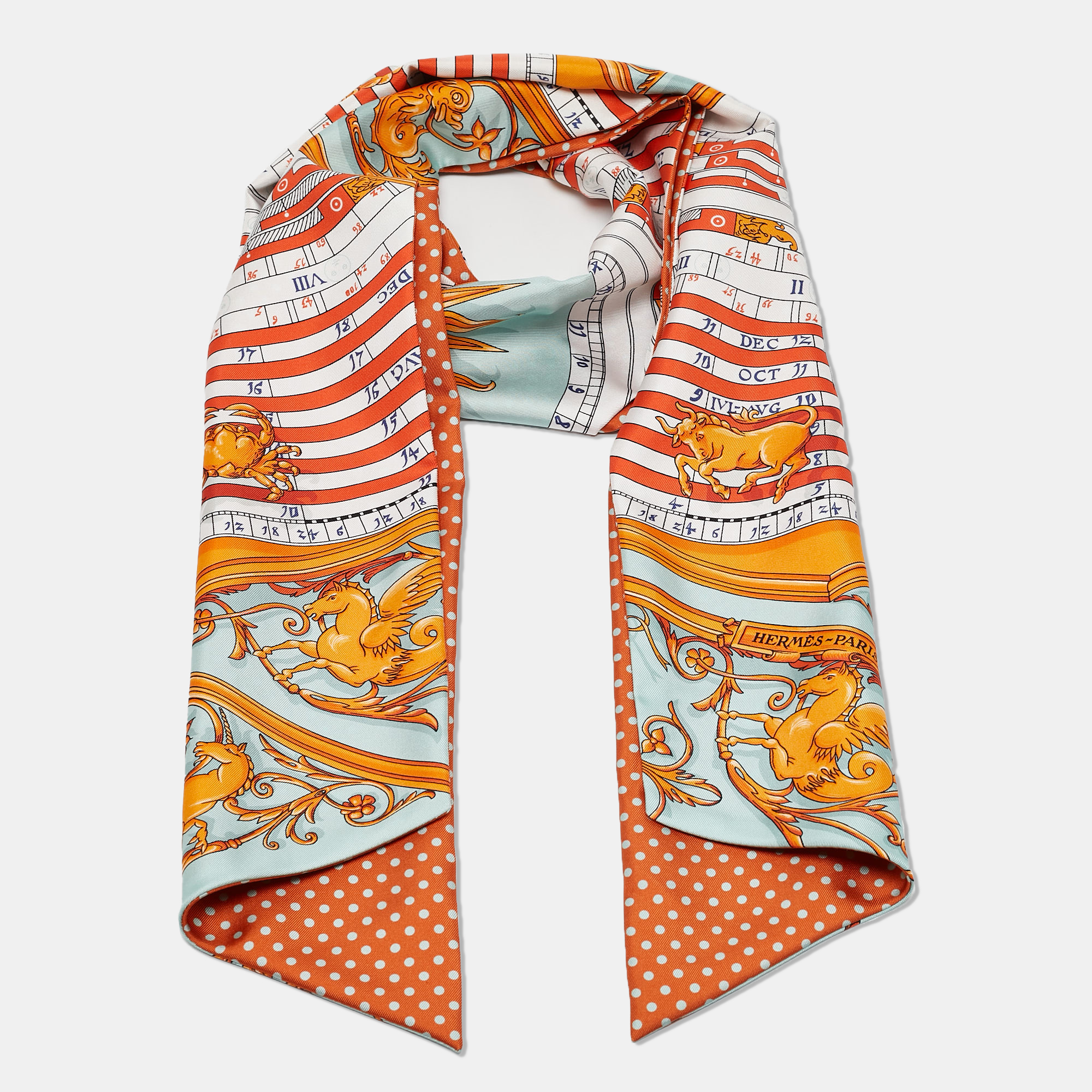 

Hermes Orange Dies et Hore Silk Maxi-Twilly Cut