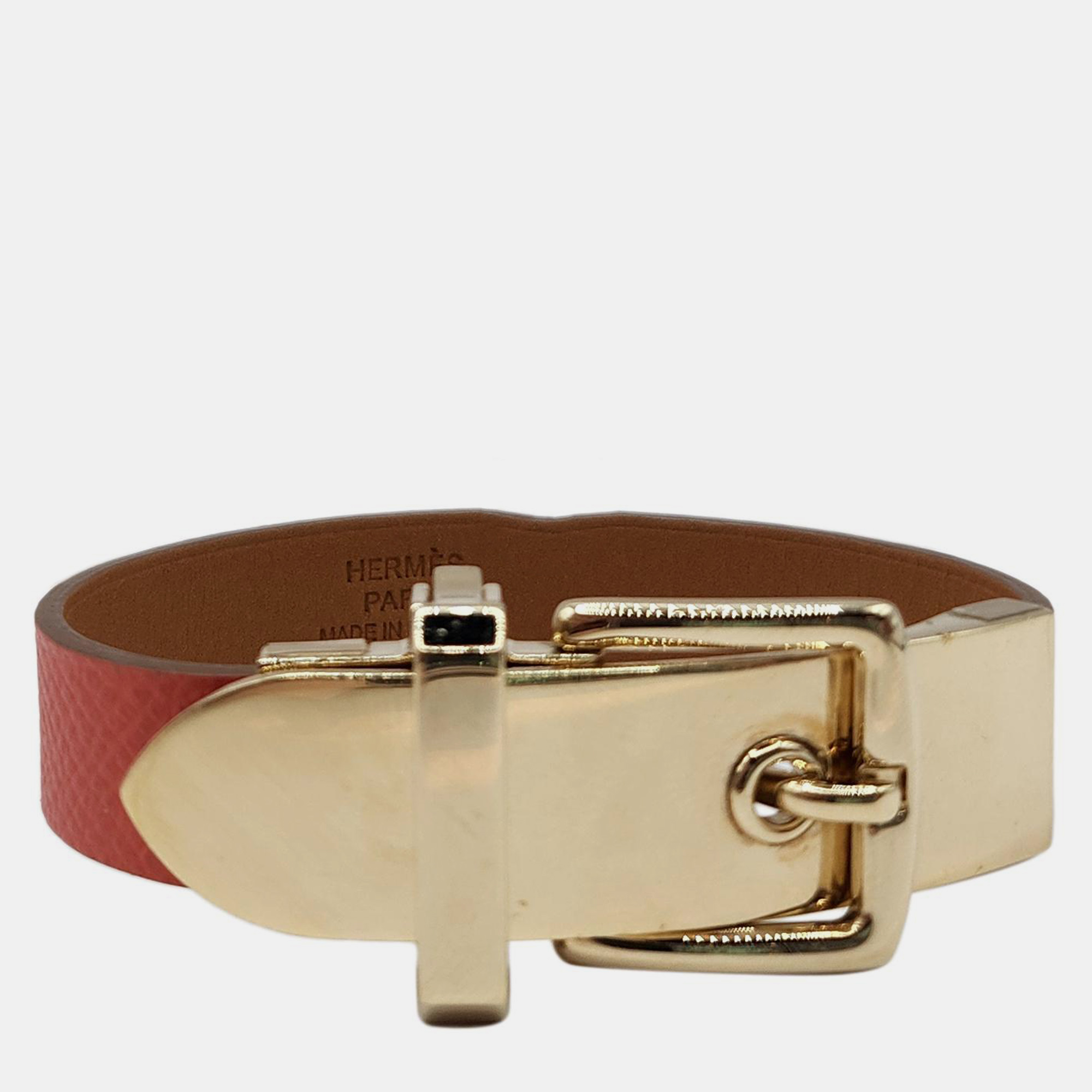 

Hermes Java Epsom Leather Bracelet in GHW, Brown