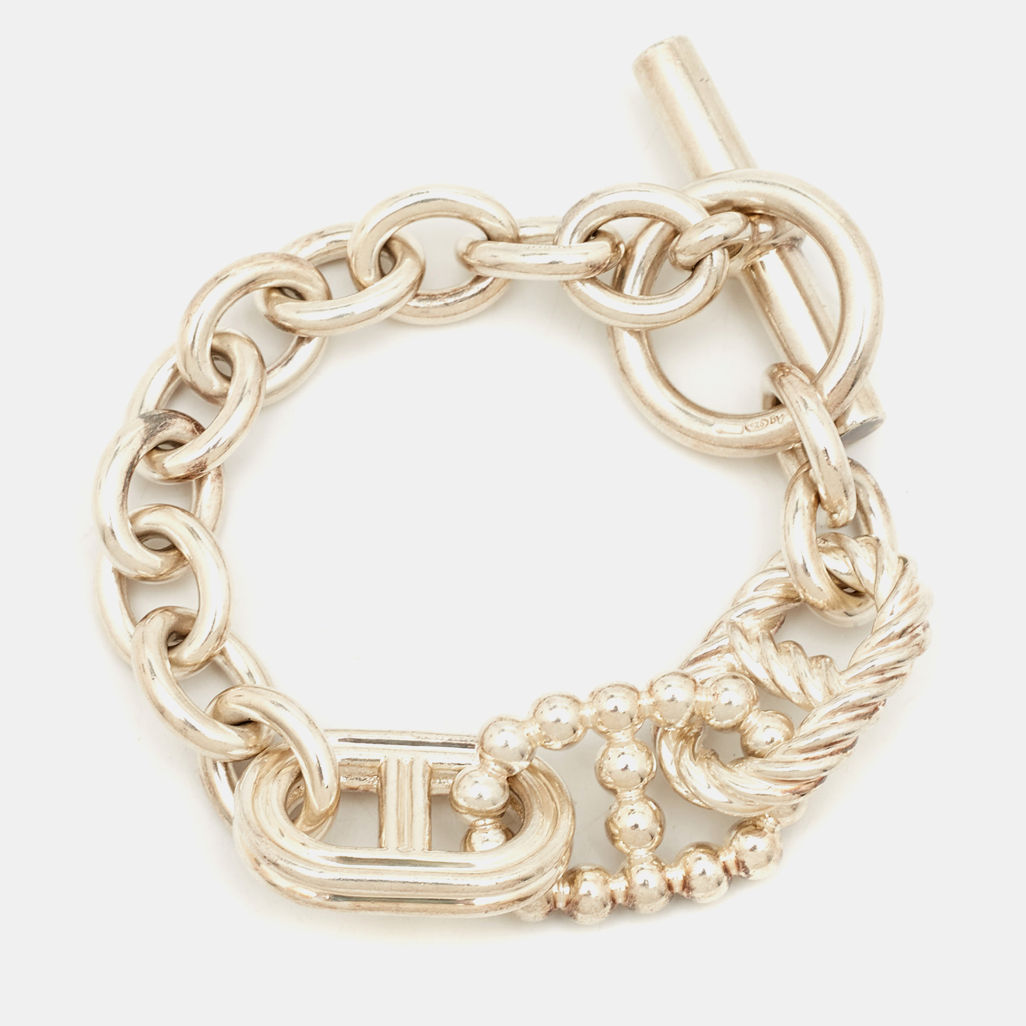 

Hermes Chain D'Ancre Parade Link Sterling Silver Bracelet