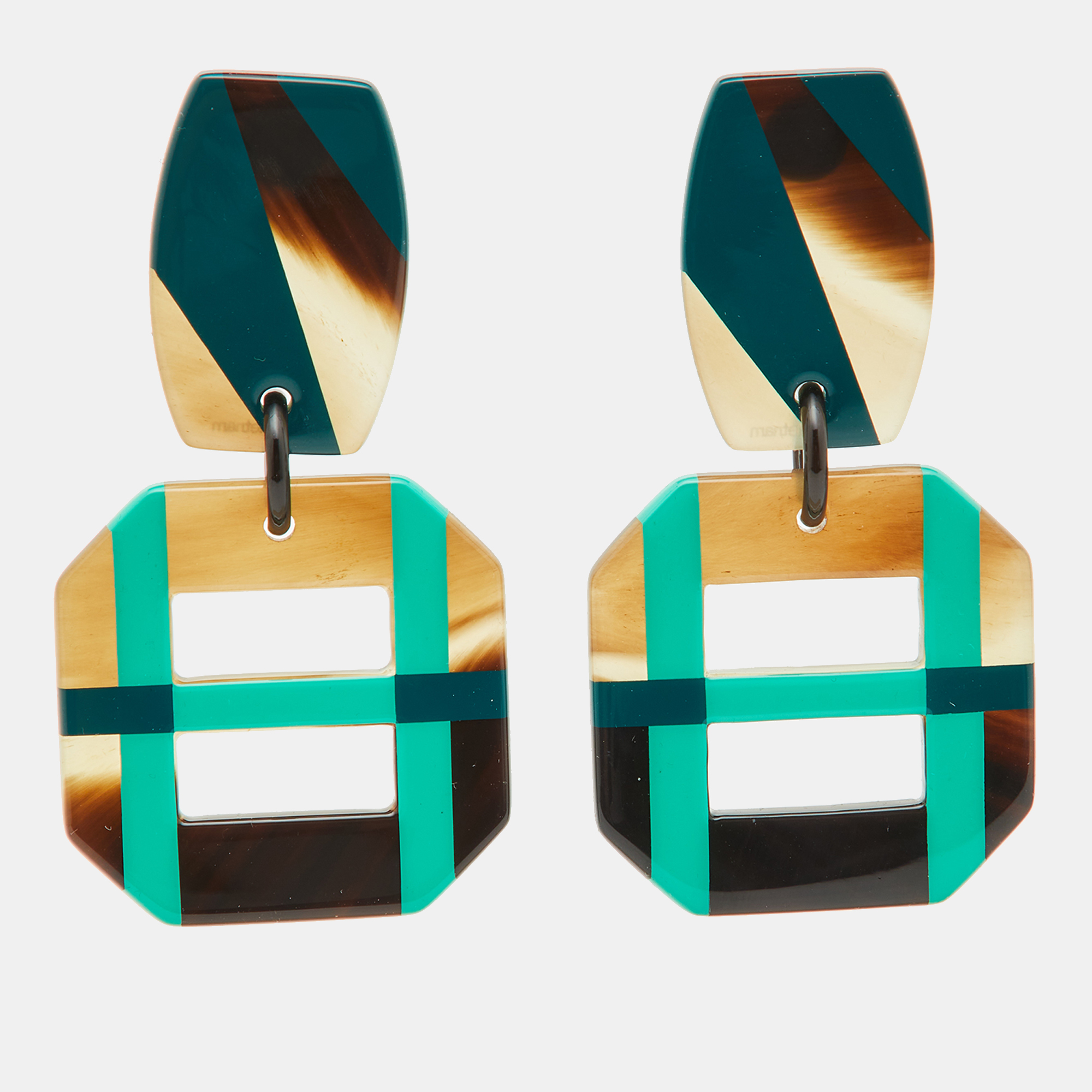 

Hermes Multicolor Horn Lacquer Dangle Earrings