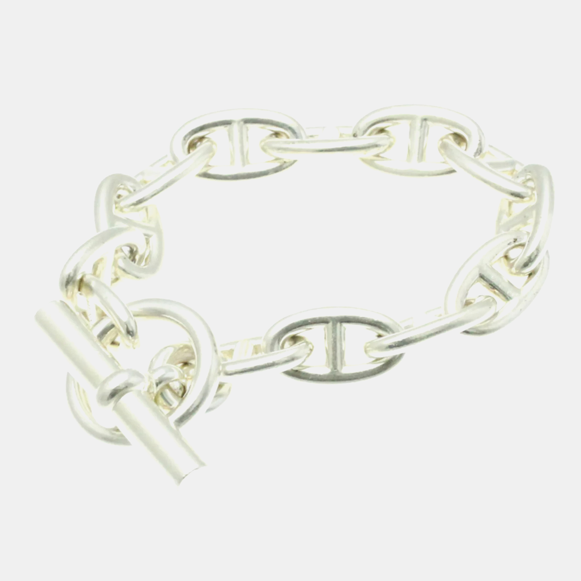 

Hermes Chaine D'Ancre Gm Silver 925 No Stone Charm Bracelet Silver