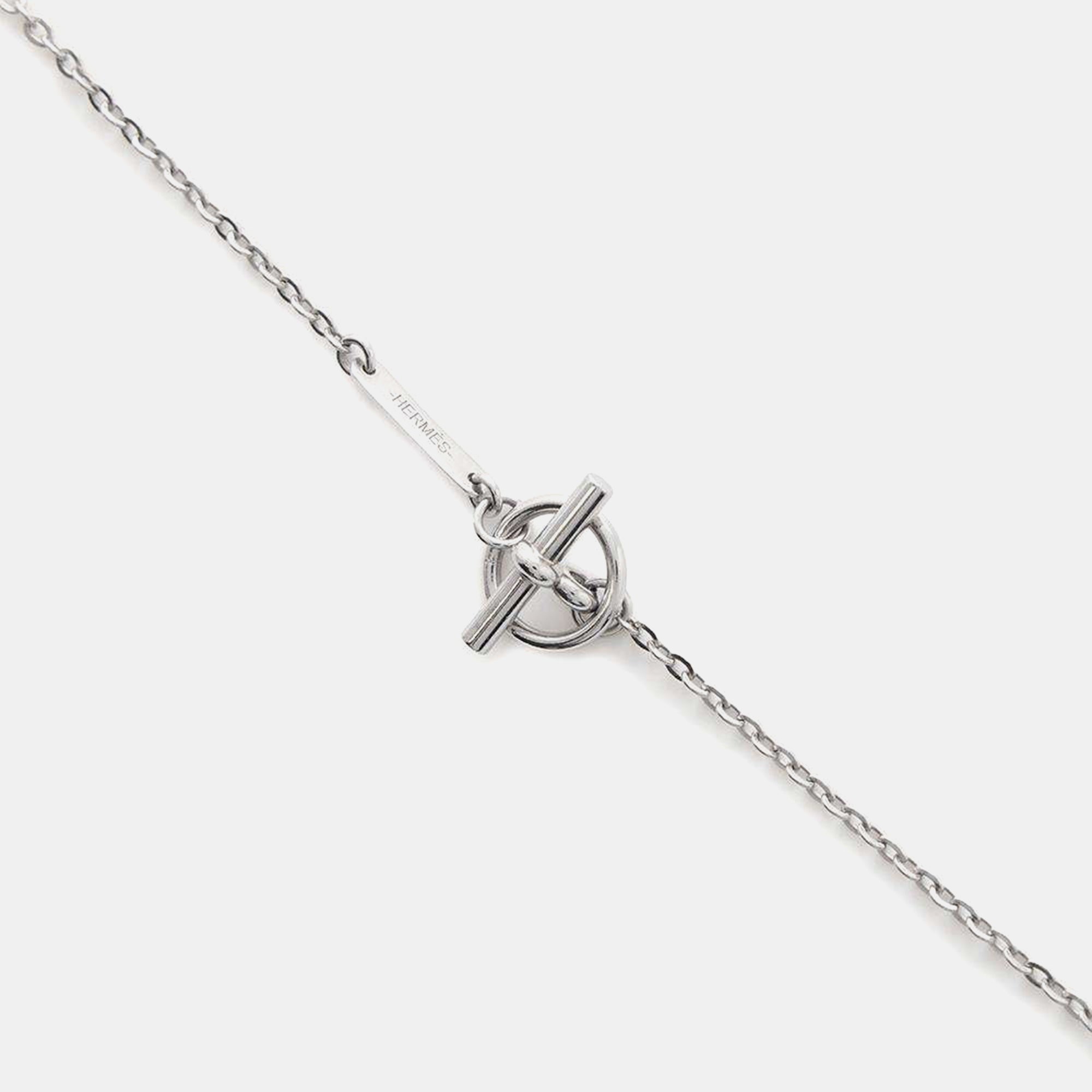 Hermes Silver Metal Cortage Rope Necklace 