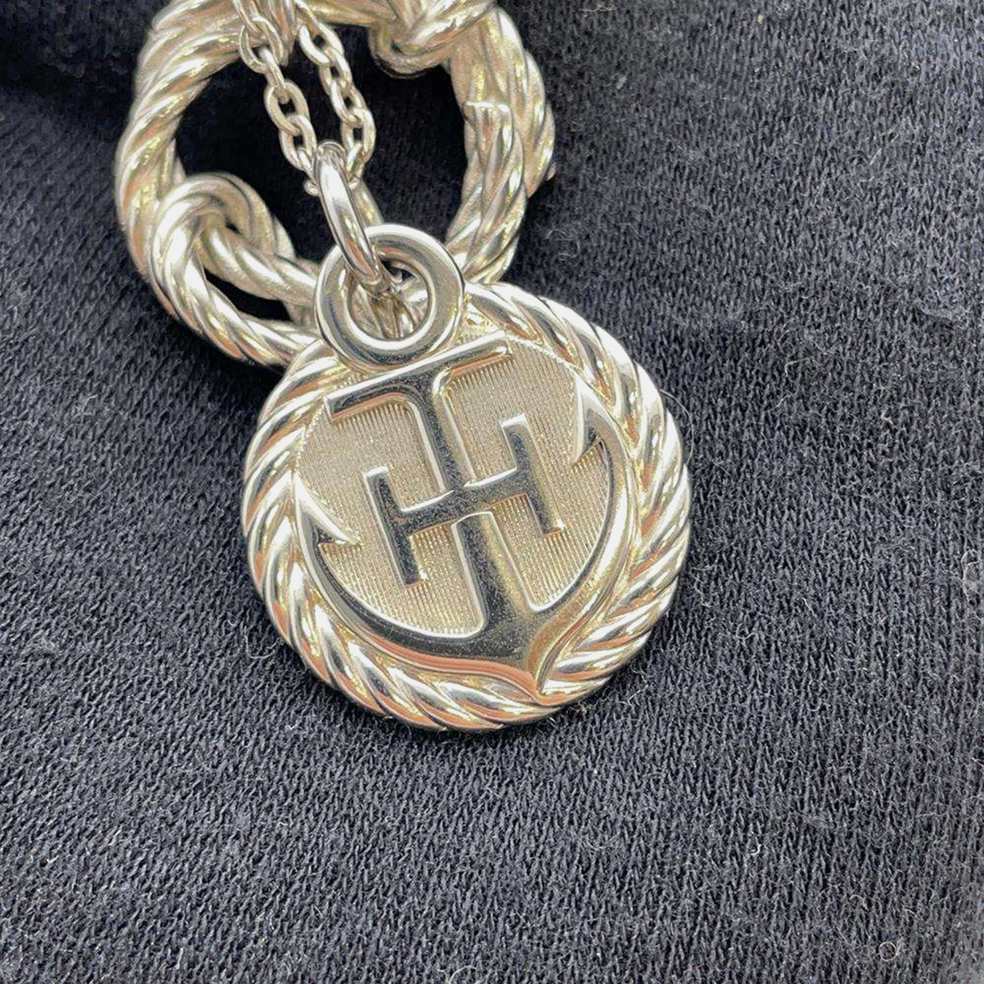 Hermes Silver Metal Cortage Rope Necklace 