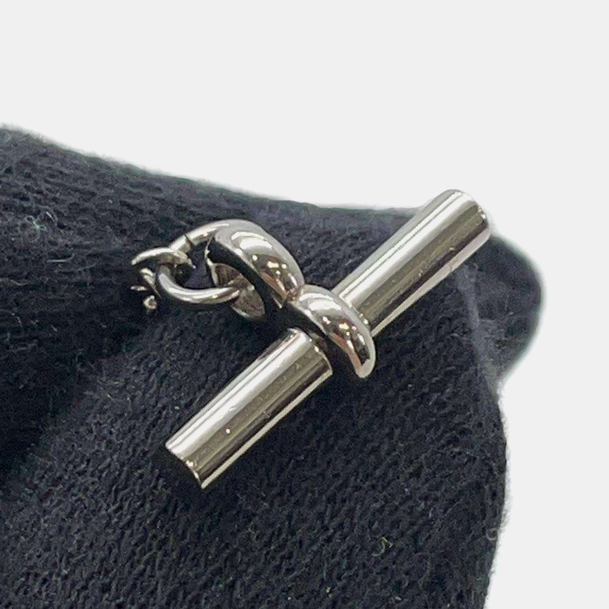Hermes Silver Metal Cortage Rope Necklace 