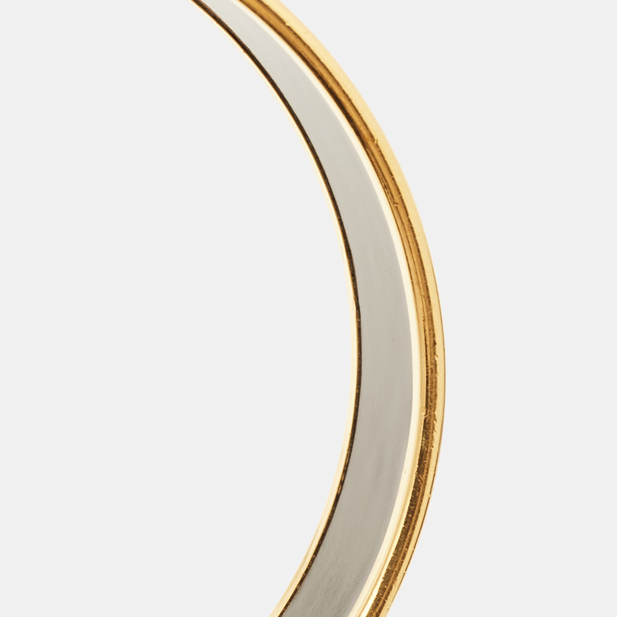 Hermès Multicolor Enamel Gold Plated Wide Bracelet 
