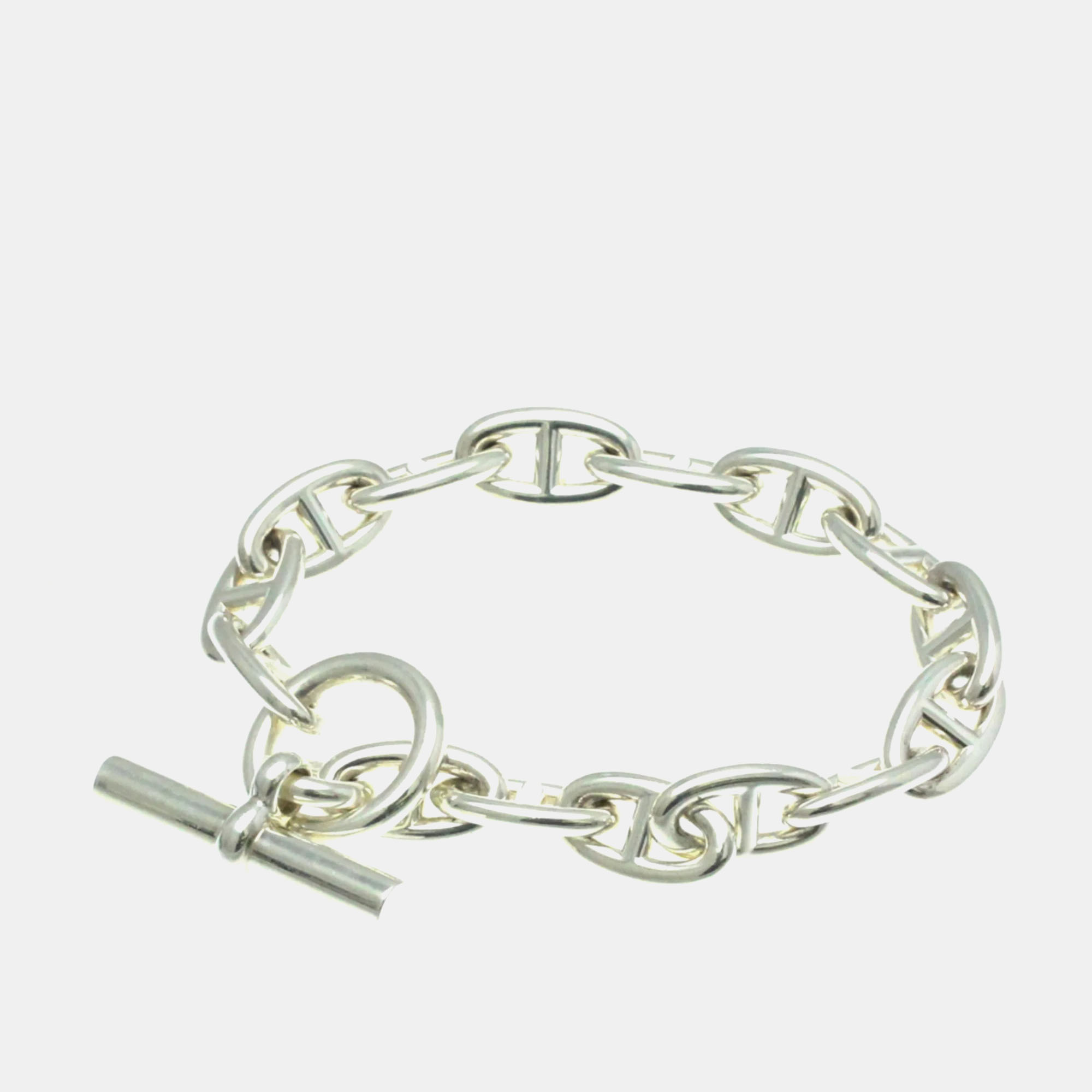 

Hermes Chaine D'Ancre Silver 925 No Stone Charm Bracelet Silver