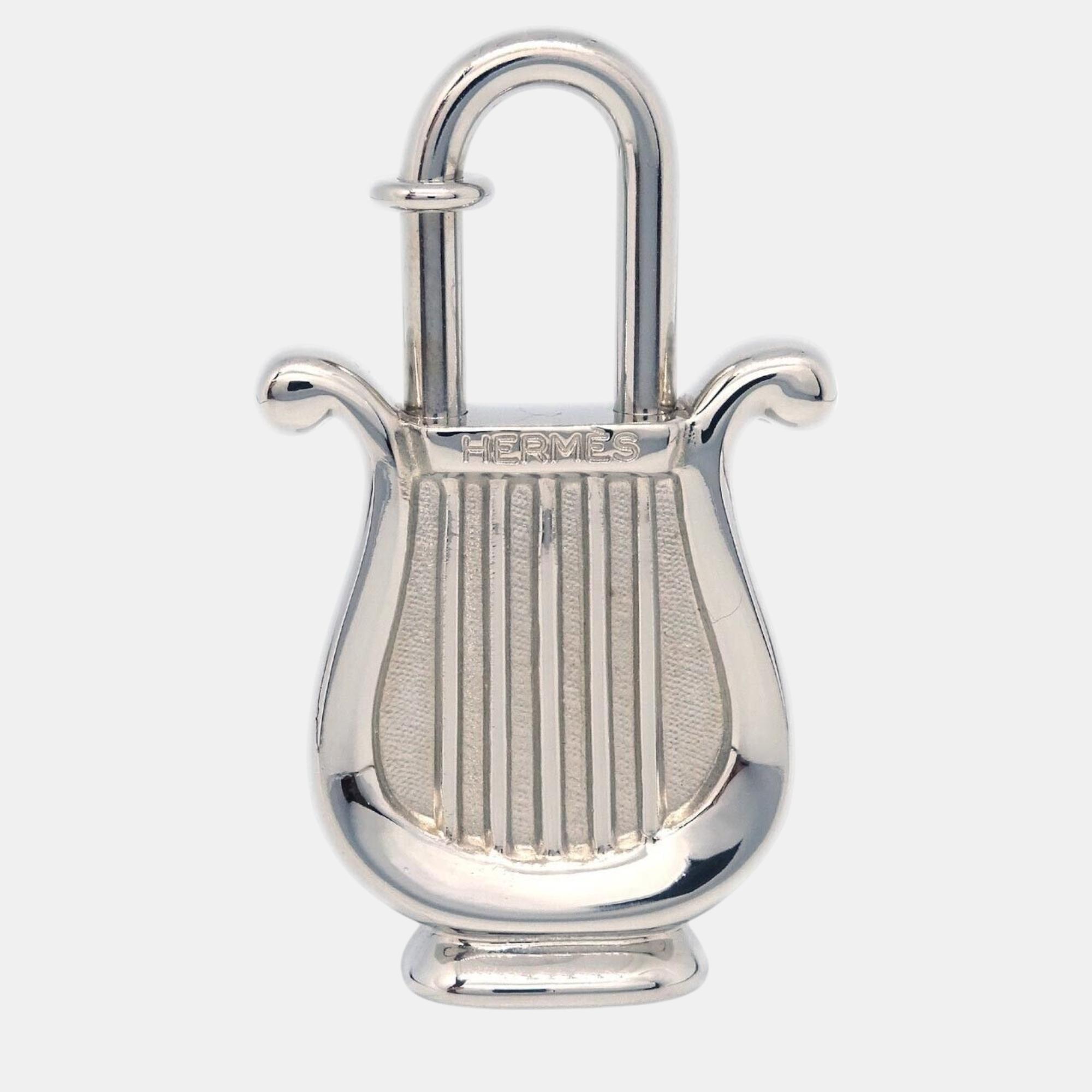 

Hermes Silver Plated Harp Cadena Padlock Charm