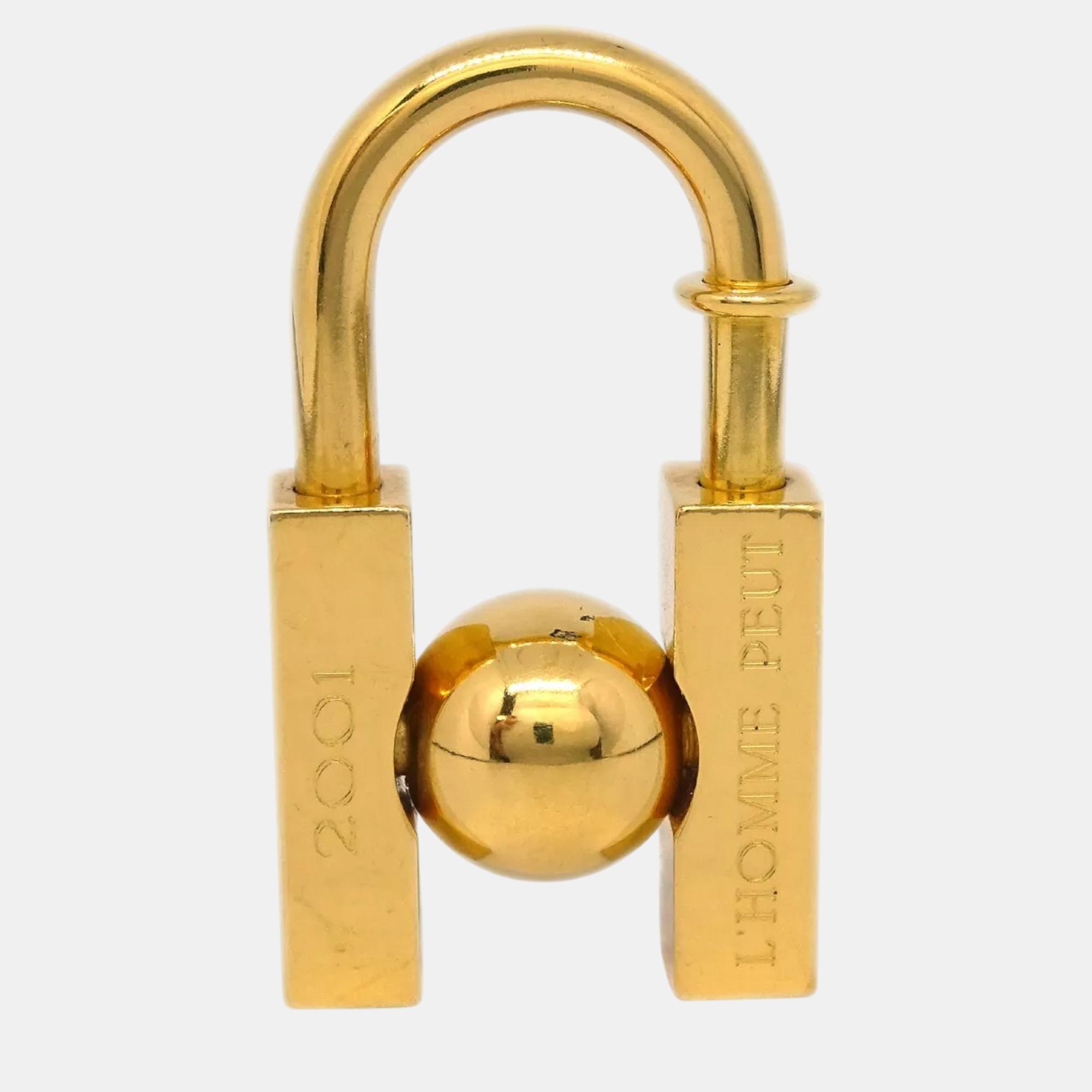 

Hermes 2001 Earth Cadena Padlock Gold Small