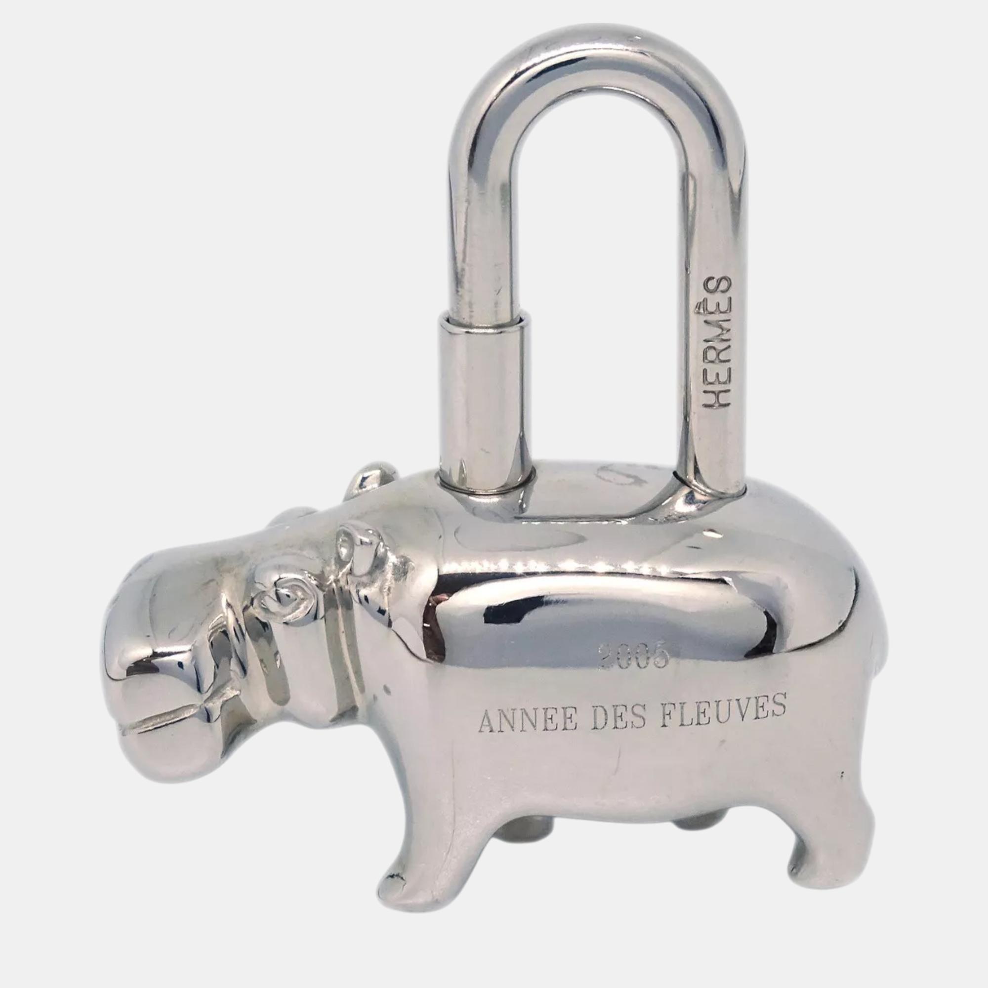 

Hermes Silver Plated Annee Des Fleuves Cadena Lock Bag Charm