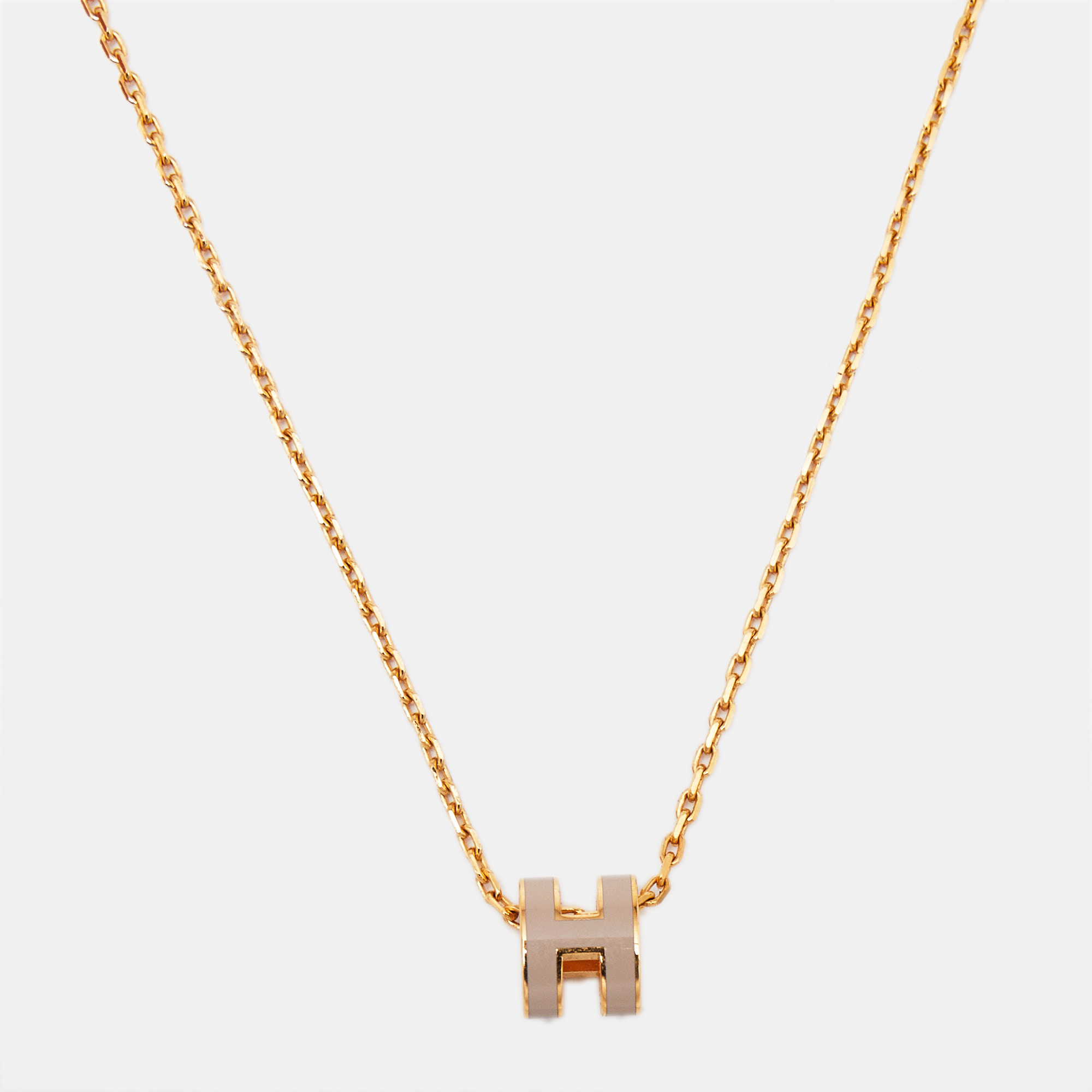 

Hermès Mini Pop H Enamel Gold Plated Necklace
