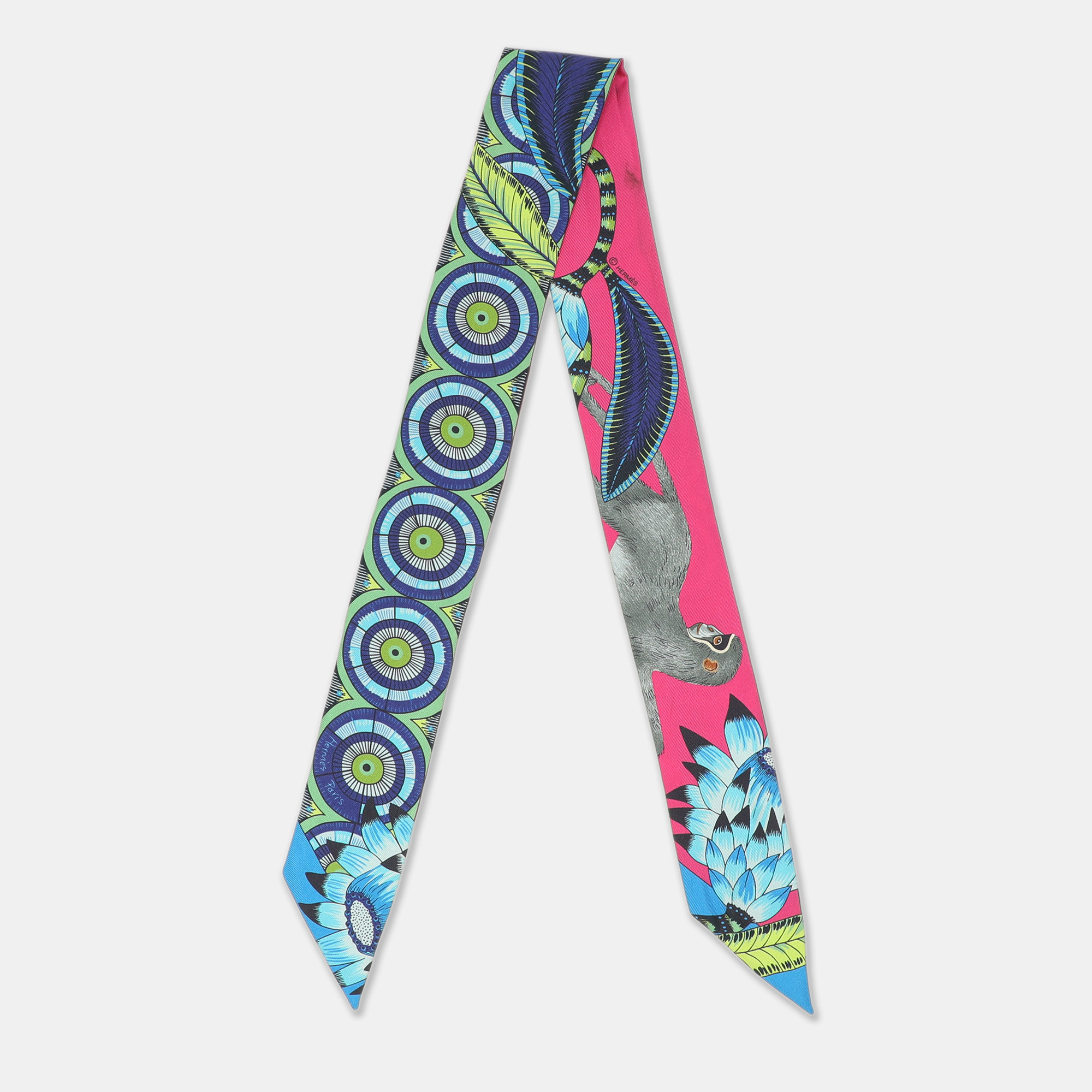 

Hermès Multicolor Print Silk The Savana Dance Twilly