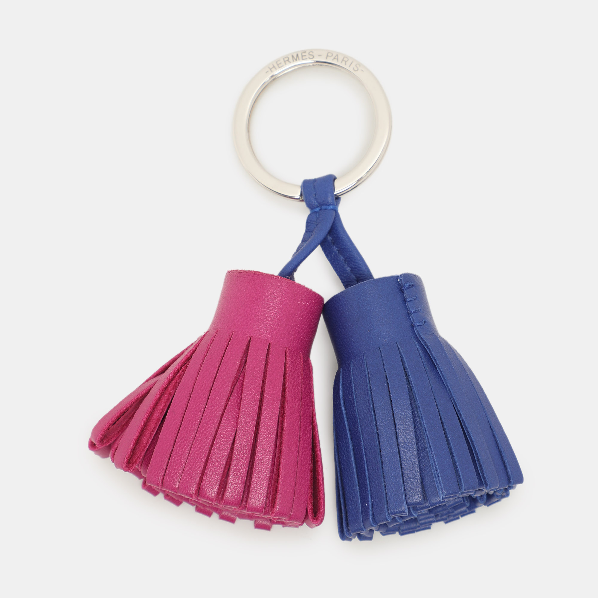 

Hermès Blue/Pink Leather Carmen Uno-Dos Key Ring