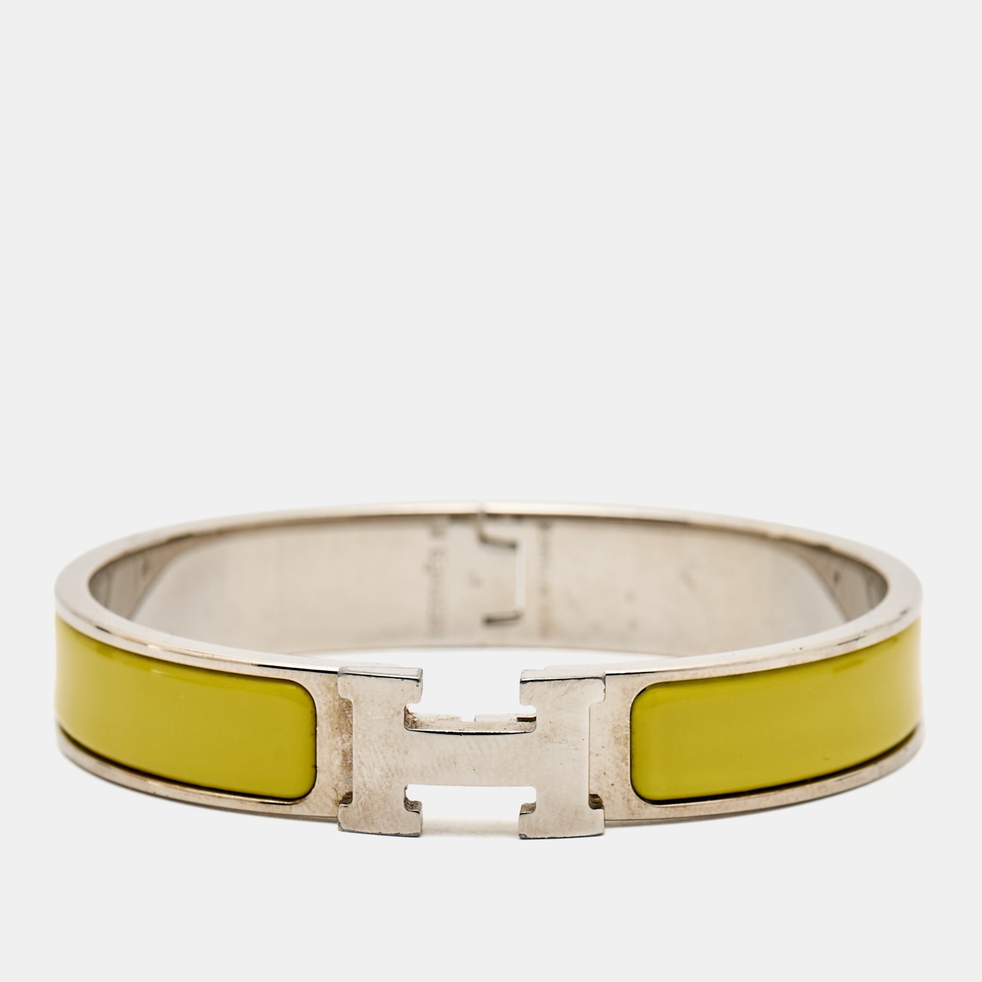 

Hermes Clic H Yellow Enamel Palladium Plated Bracelet