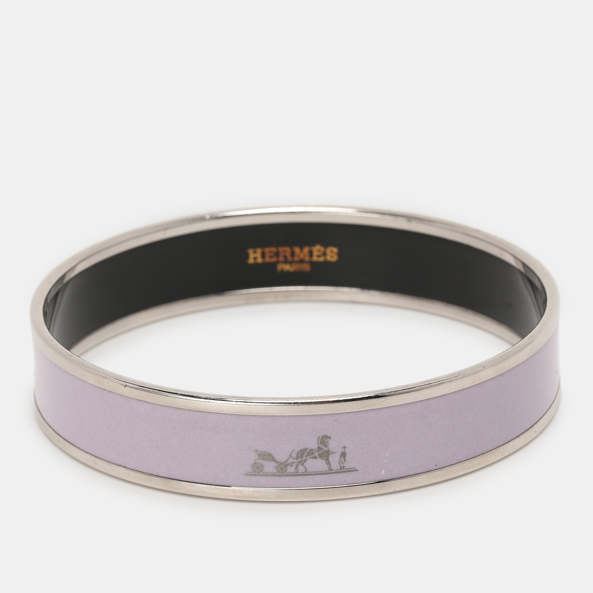 

Hermès Purple Enamel Calèche Narrow Bangle Bracelet