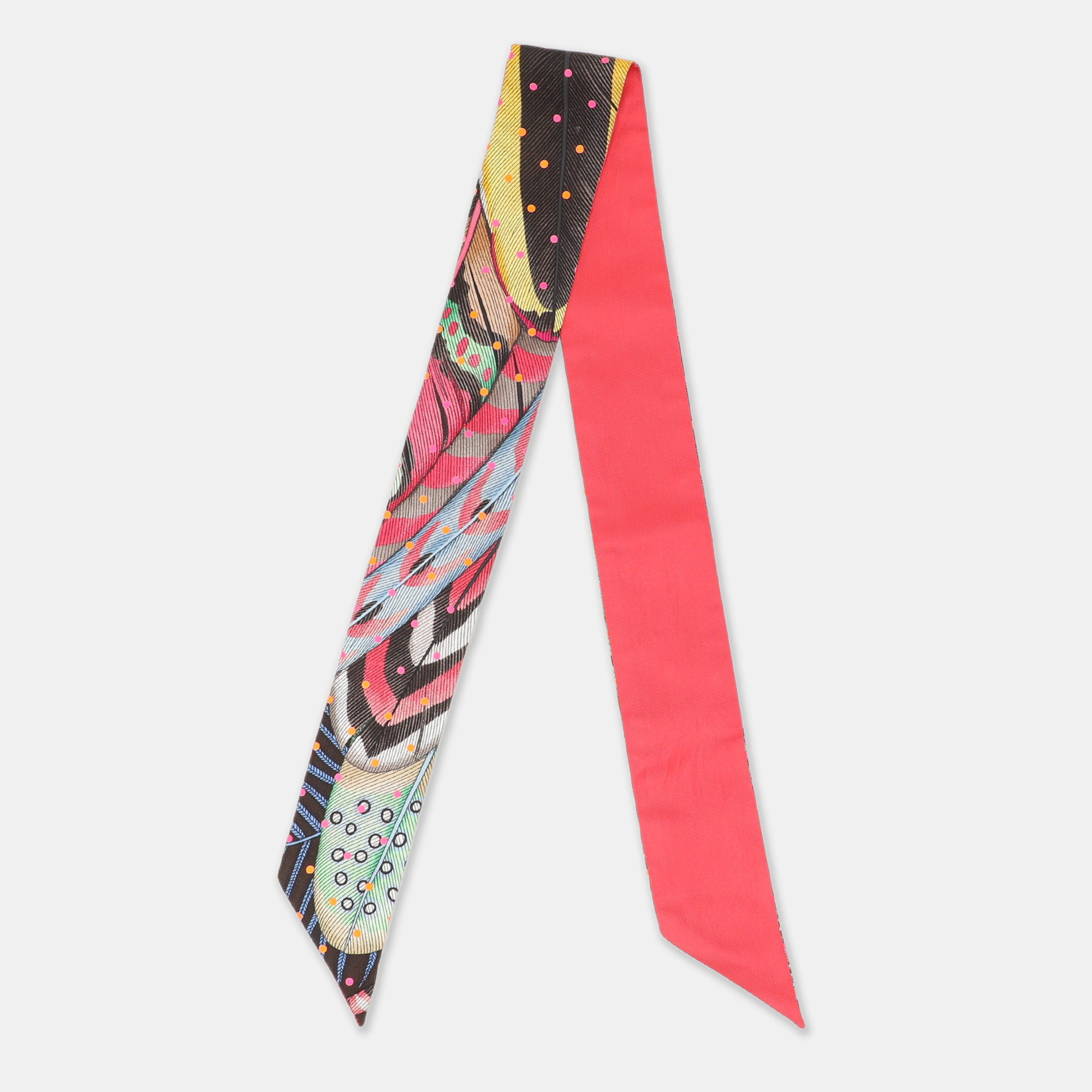 

Hermès Multicolor Silk Plumetis Twilly