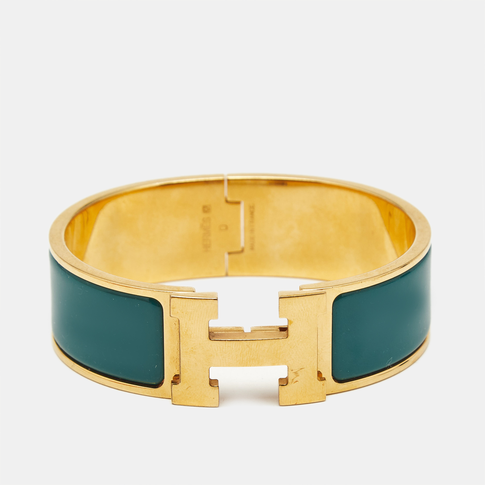 

Hermès Clic Clac H Enamel Gold Plated Bracelet