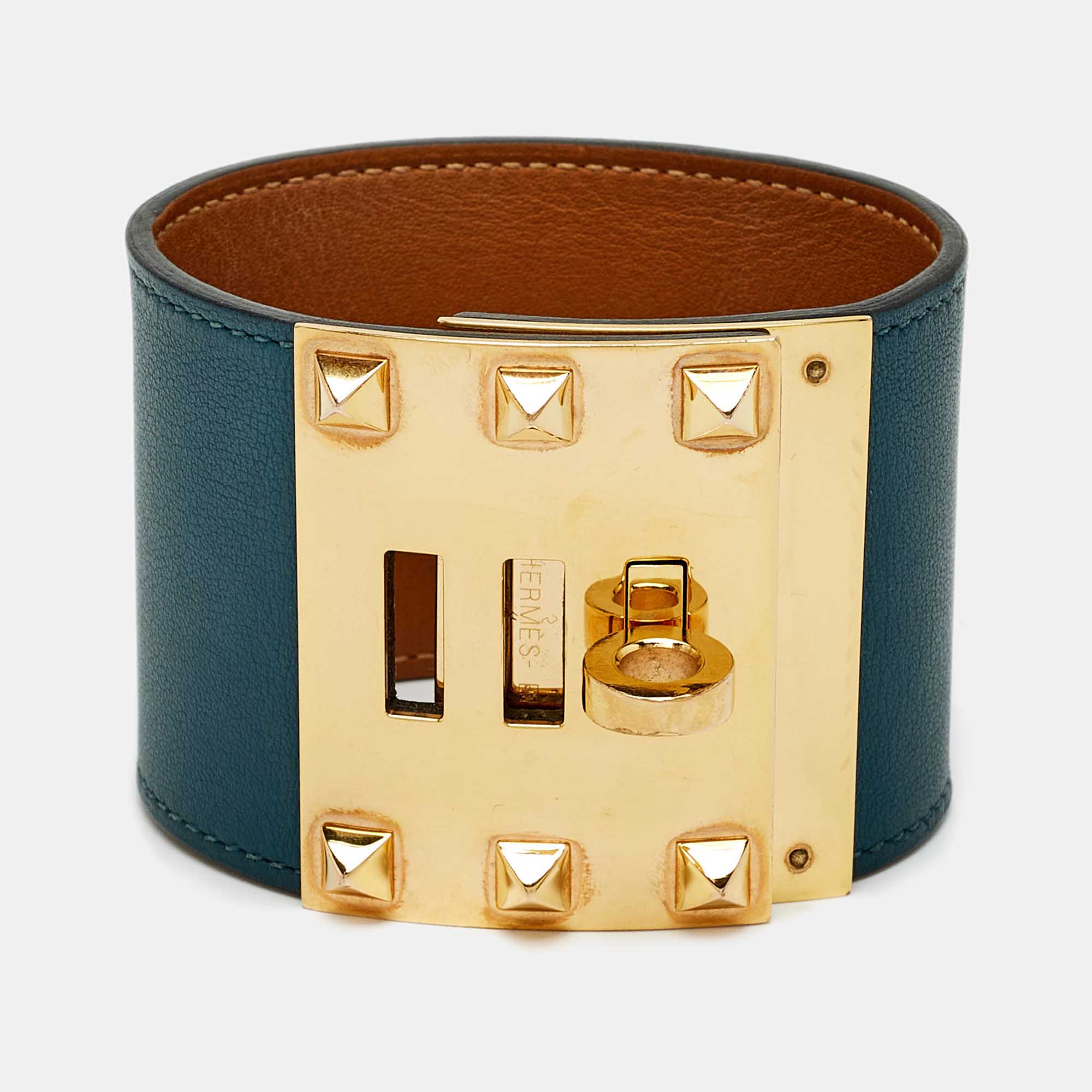 

Hermès Kelly Dog Leather Gold Plated Bracelet