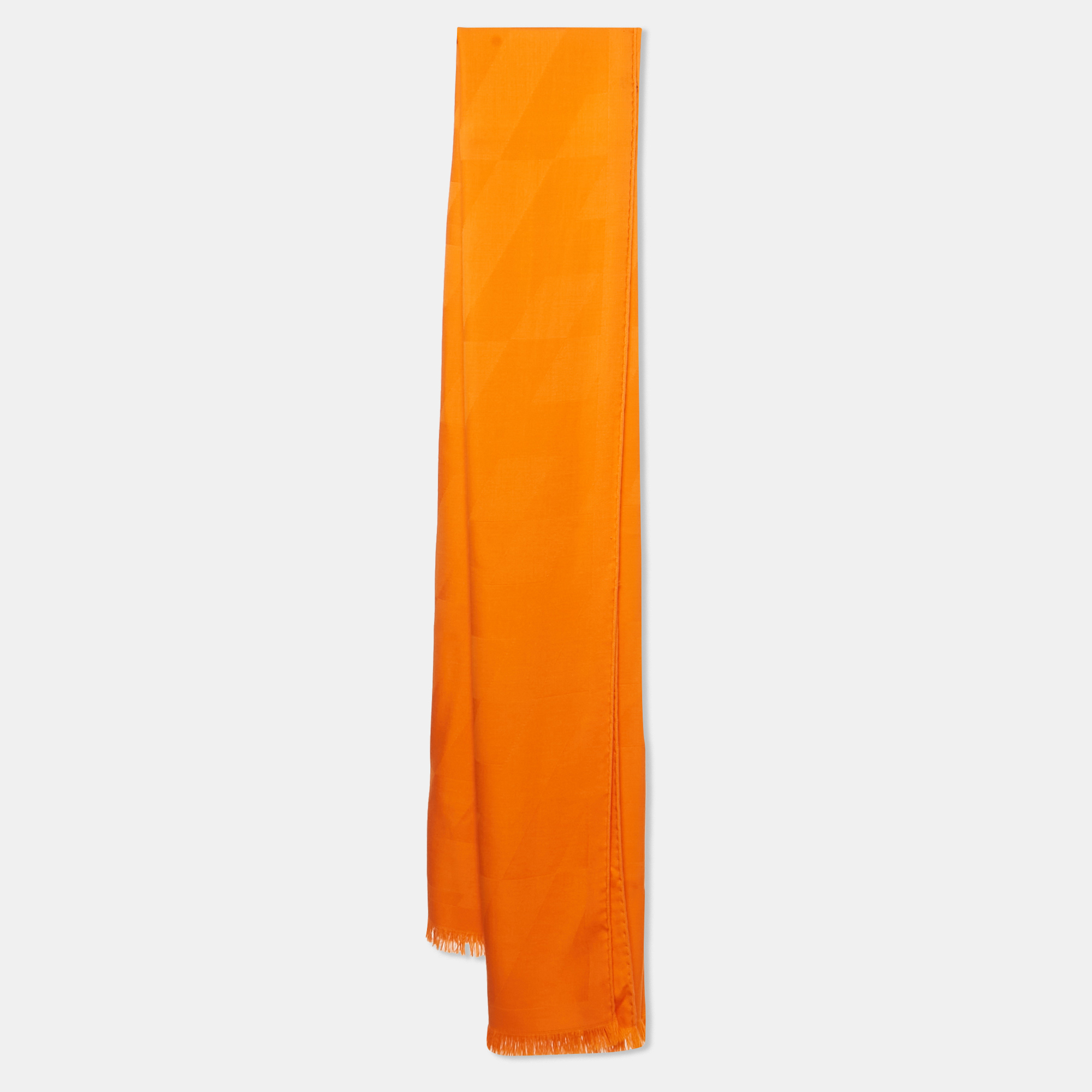 

Hermès Orange H en Bias Cashmere & Silk Stole