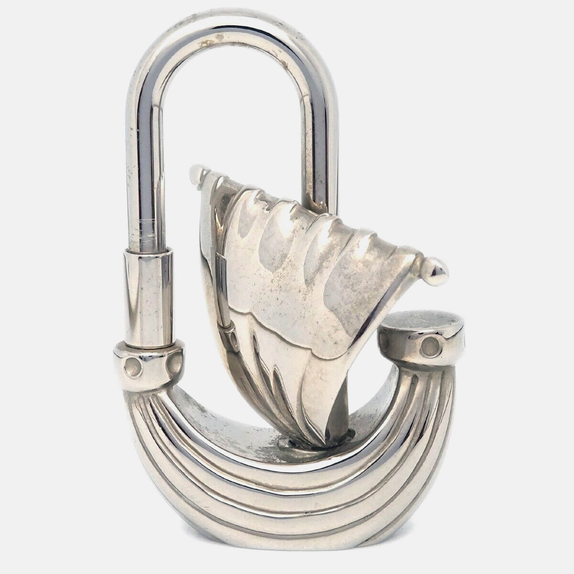 

Hermes L' Air de Paris Yacht Cadena Lock Bag Charm, Silver