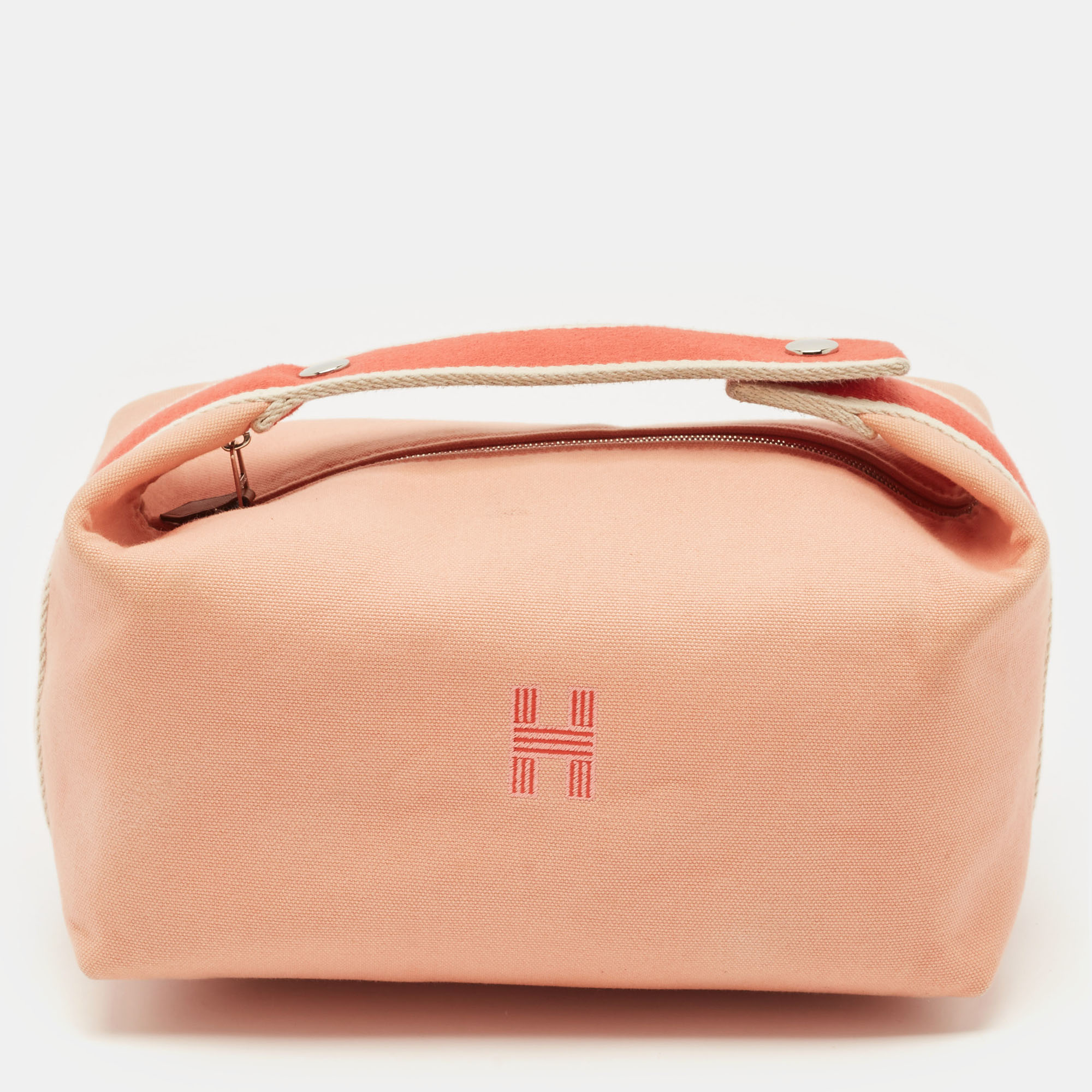 Pre-owned Hermes Goyave Canvas Large Bride-a-brac Pouch