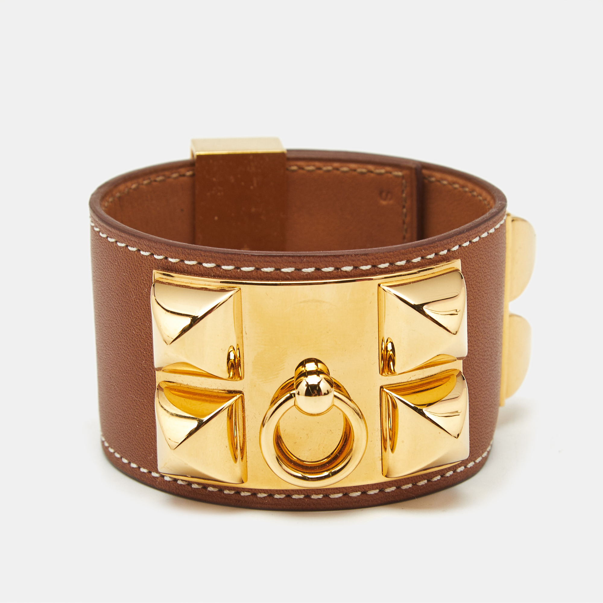 

Hermès Collier de Chien Leather Gold Plated Bracelet