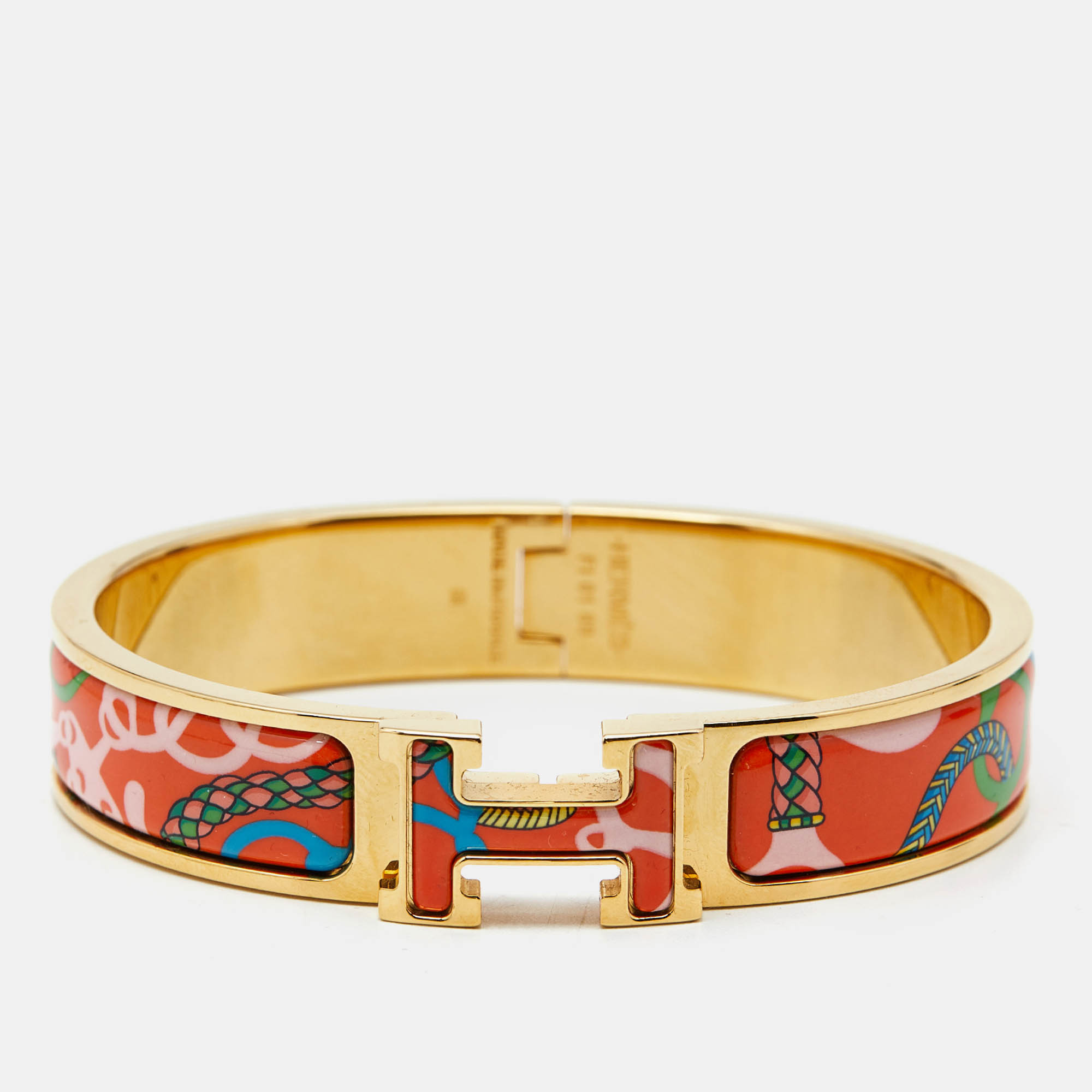 

Hermès Clic H Panoplie Equestre Enamel Gold Plated Bracelet