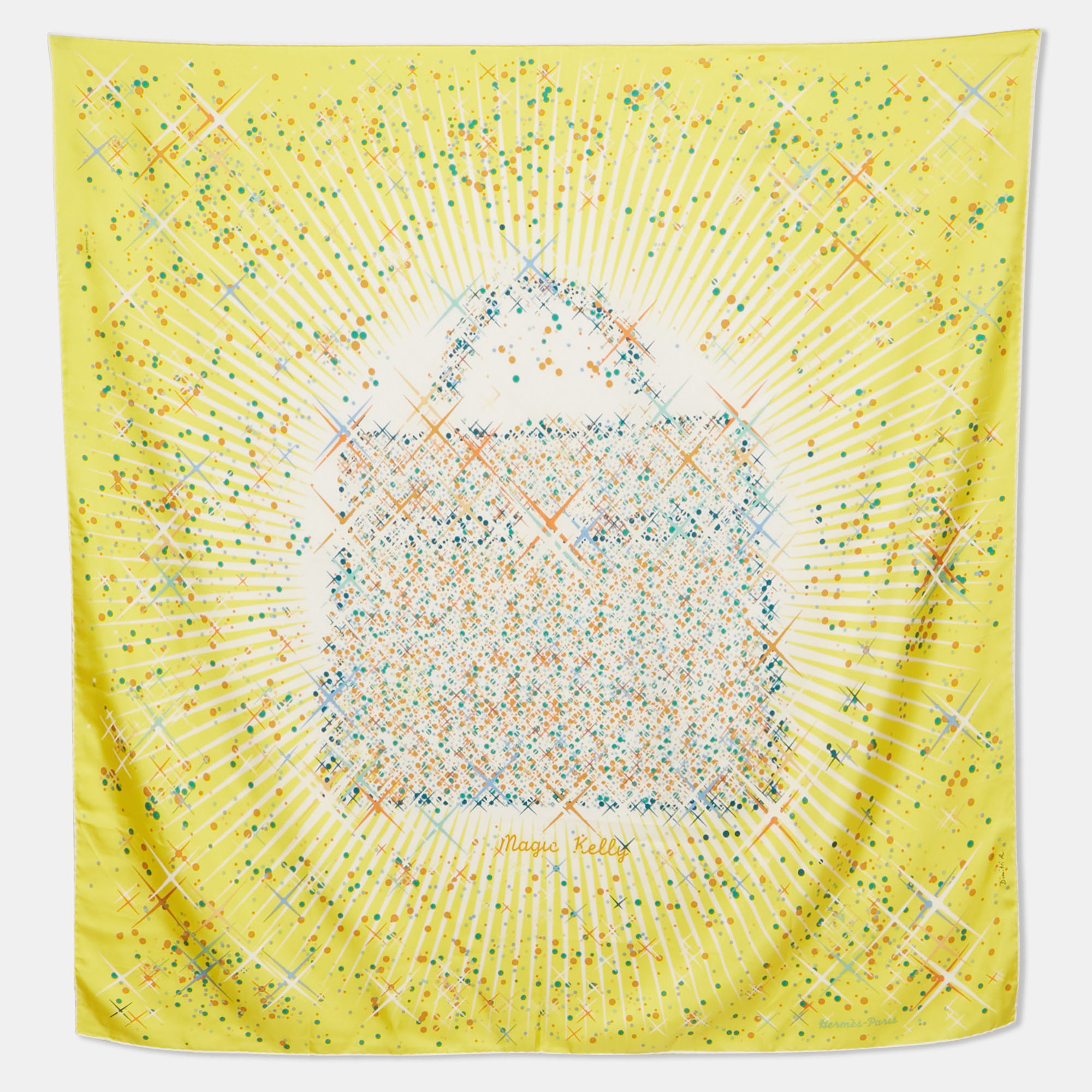 Herm&egrave;s Yellow Magic Kelly Silk Scarf