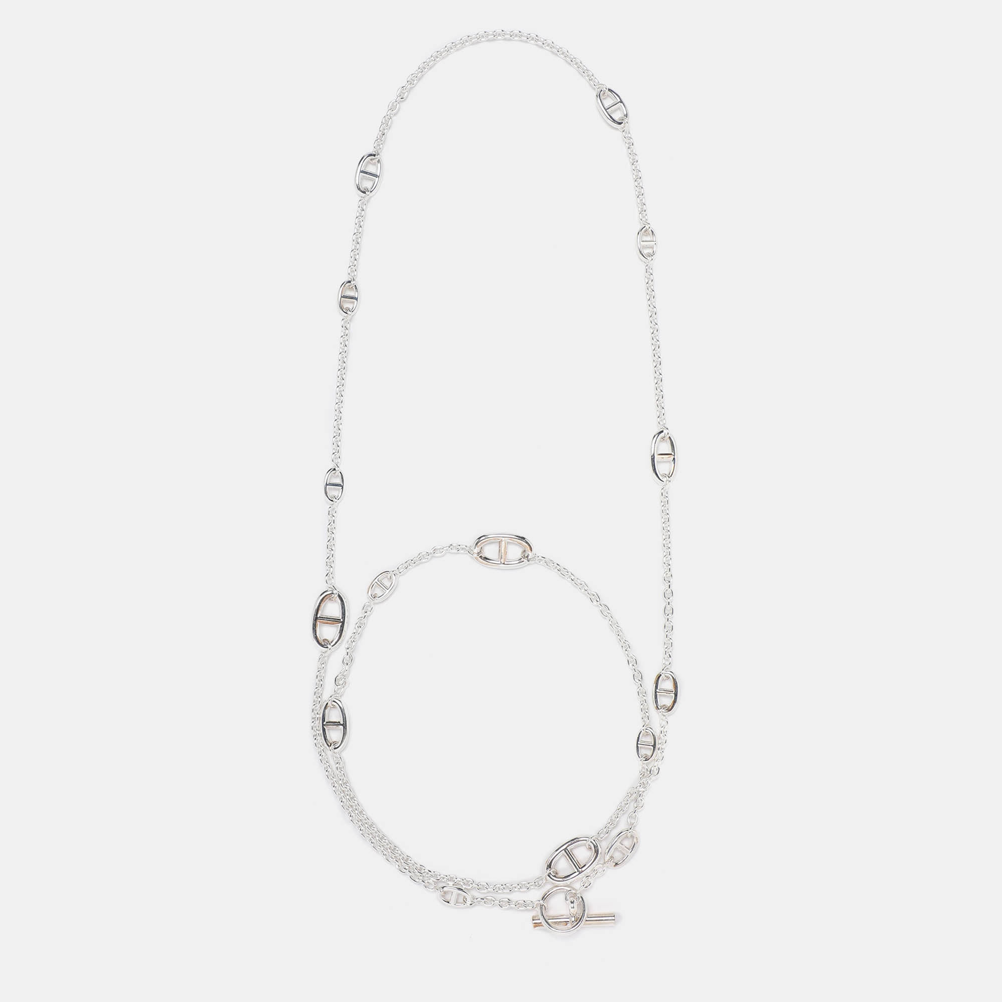 

Hermès Sterling Silver Farandole Long Toggle Necklace