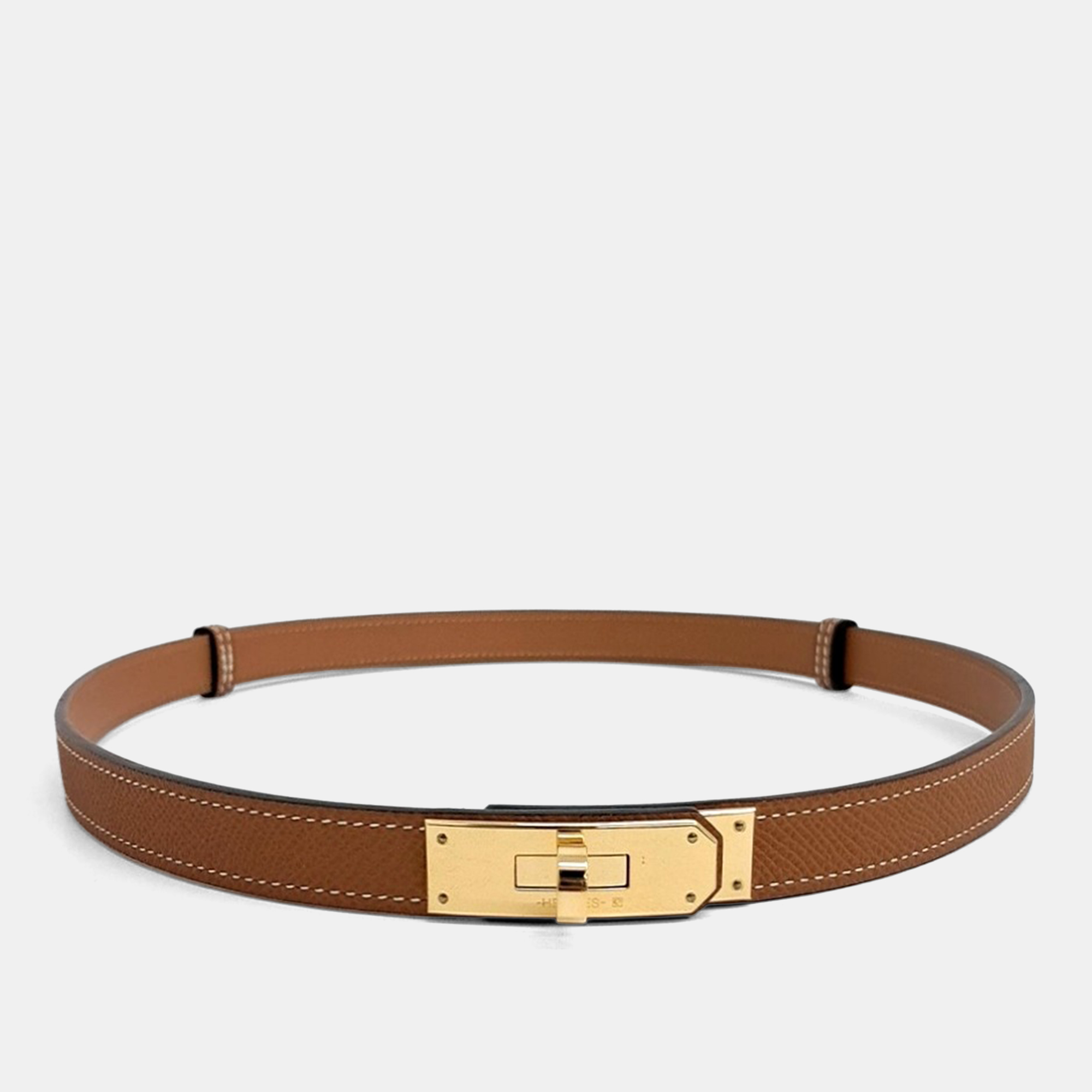 Pre-owned Hermes Kelly Belt In Brown