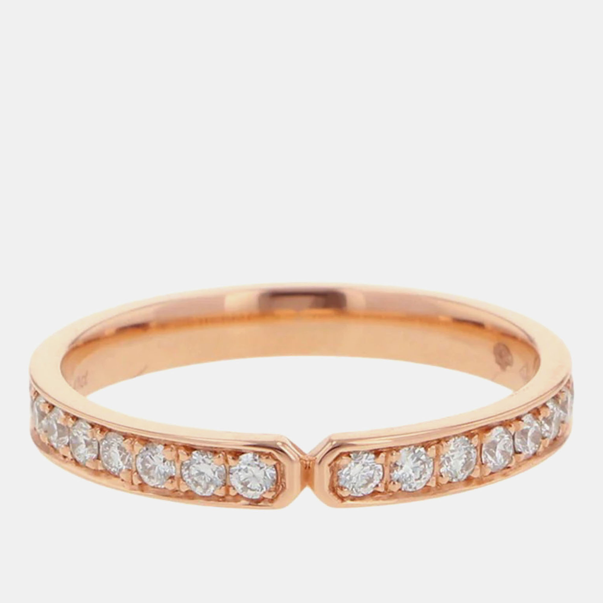 

Hermes Ever Kelly Diamond 18K Pink Gold PM Wedding Ring EU 48