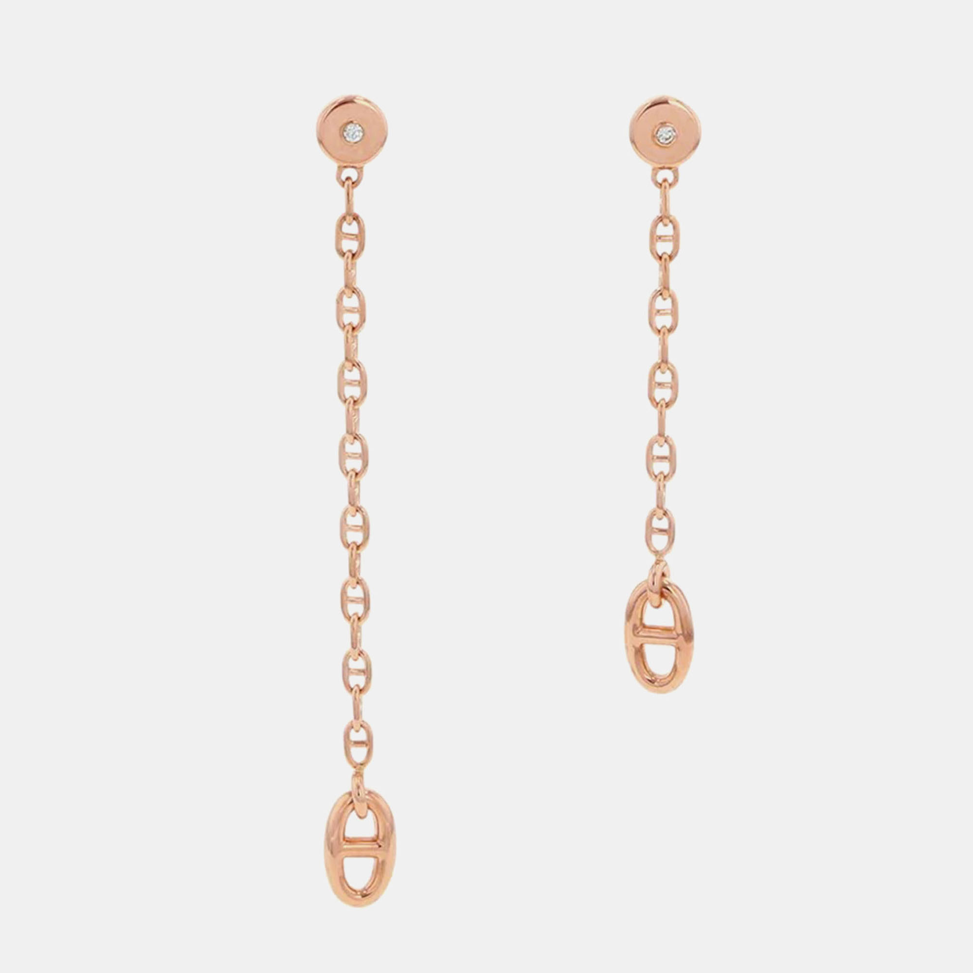 

Hermes Chaine D'Ancre New Farandole 18K Pink Gold TPM Earrings