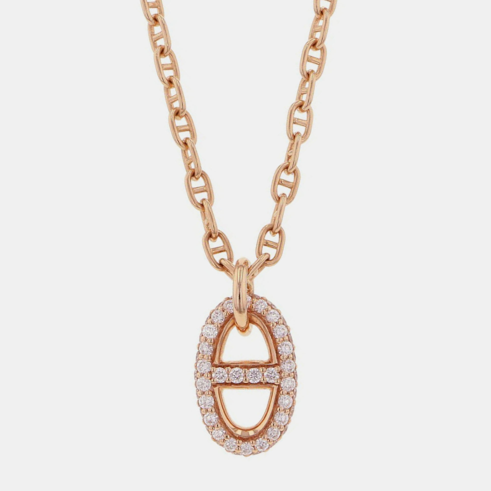 

Hermes Chaine D'Ancre Farandole Pendant PM Sth 221303B 00St 18K Pink Gold Chain Necklace