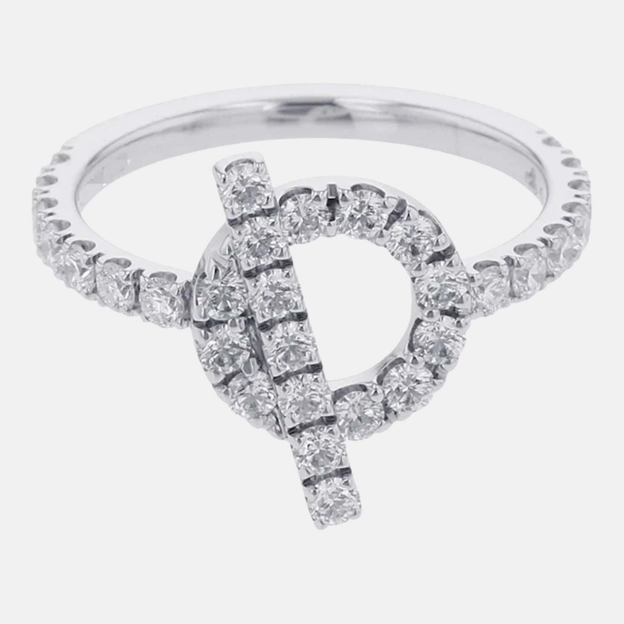 

Hermes Finesse Ring 18K White Gold EU 53/#13H219610B 00053