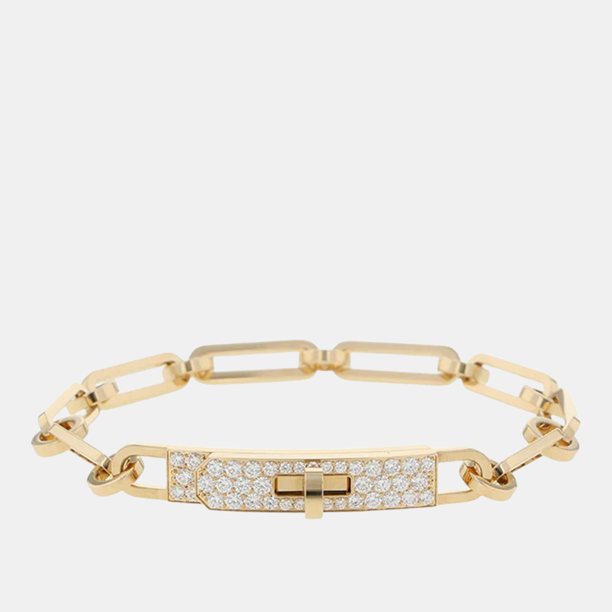 

Hermes Kelly 8K Yellow Gold Diamond Chain Bracelet