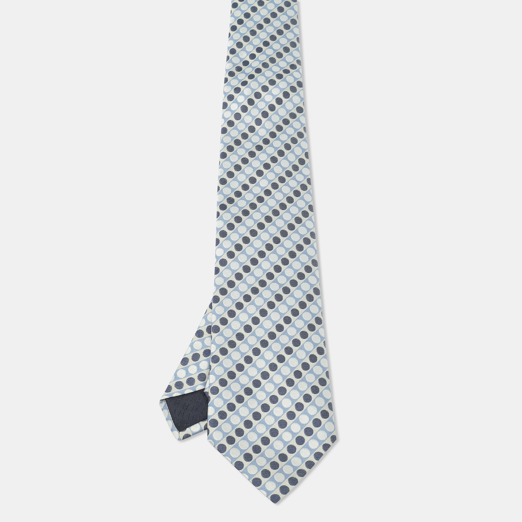 

Hermès Blue Jacquard Silk Traditional Tie
