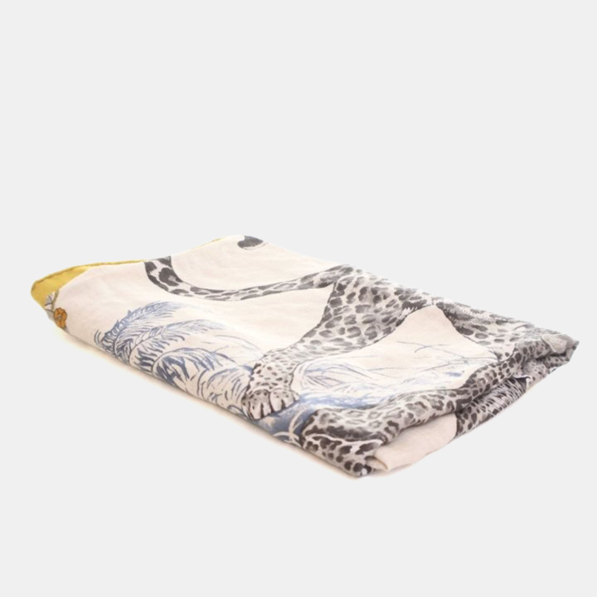 

Hermes Jungle Love Cashmere Triangle Scarf, Grey