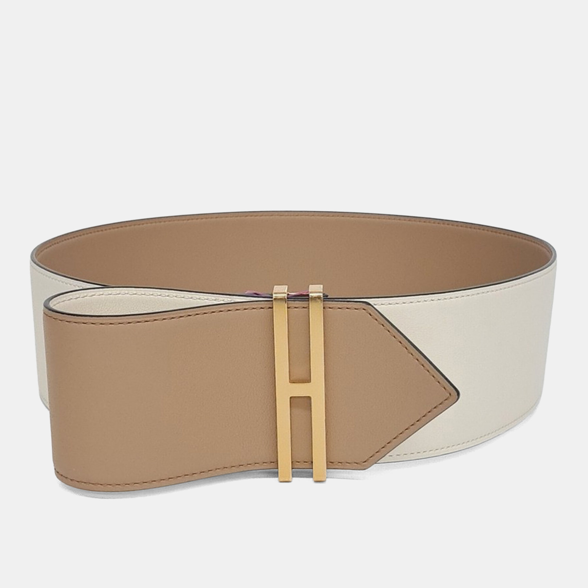Pre-owned Hermes Elan 66 Leather Belt In Multi