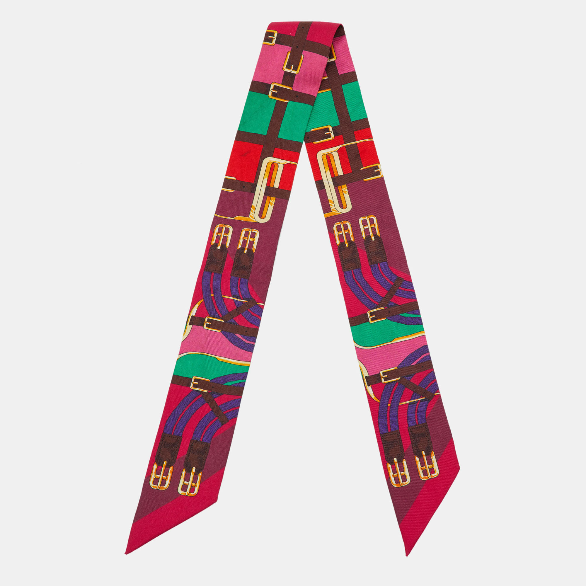 

Hermès Multicolor Grand Manege Silk Twilly