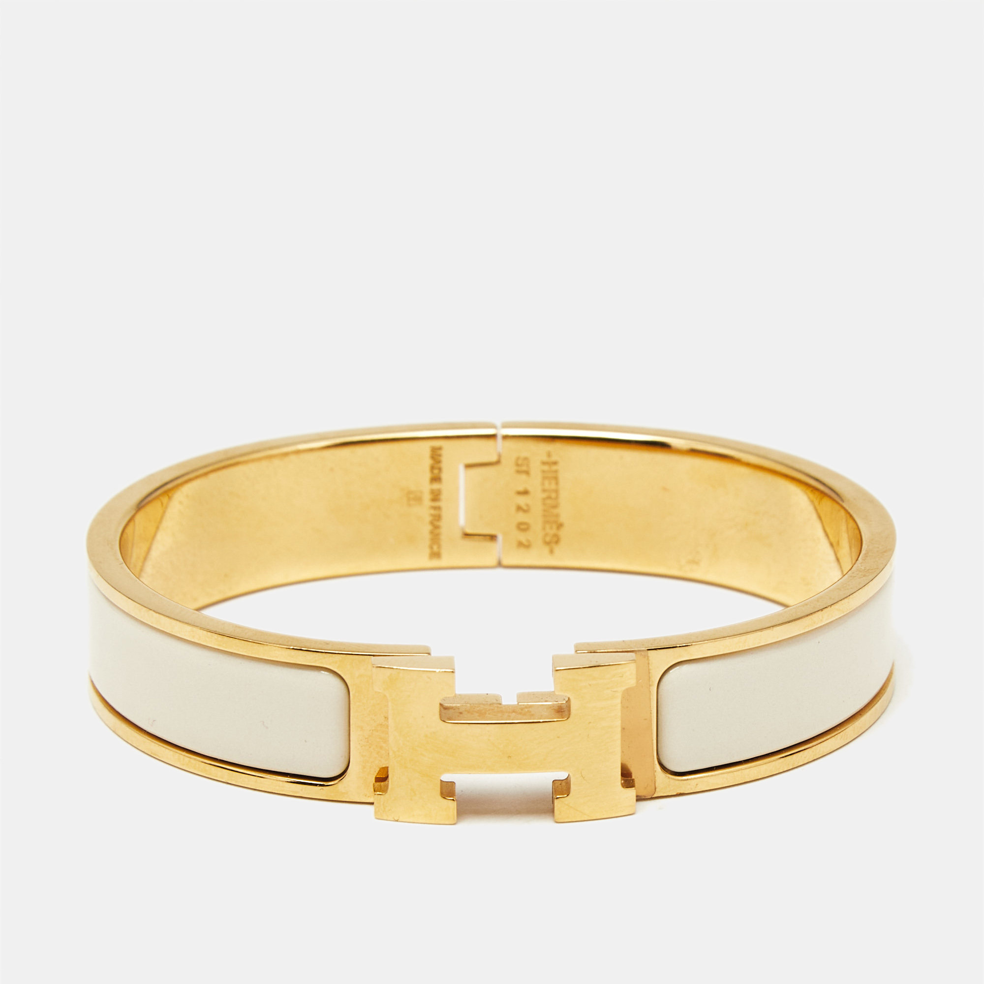 

Hermès Clic H Enamel Gold Plated Bracelet