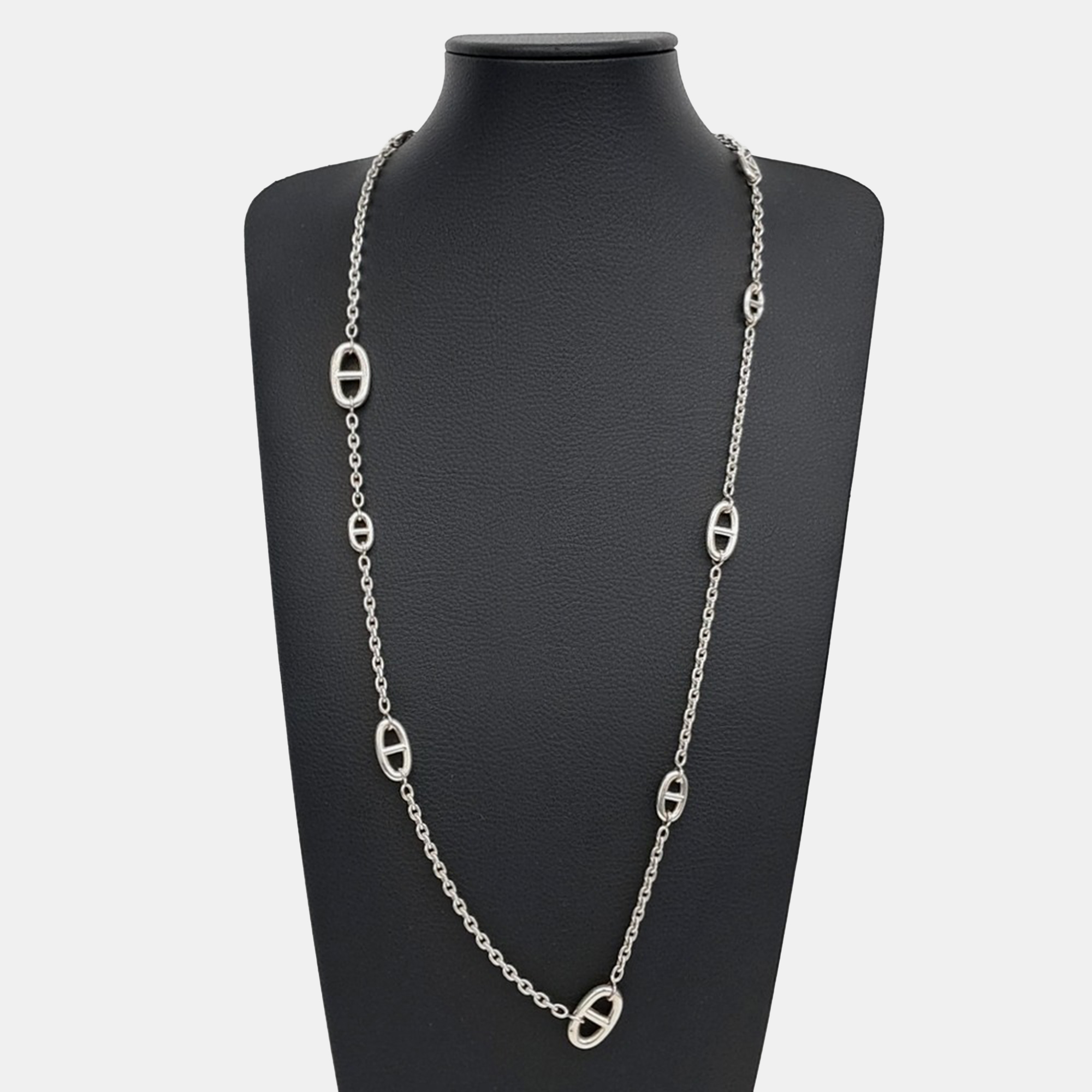 

Hermes silver chandelier necklace