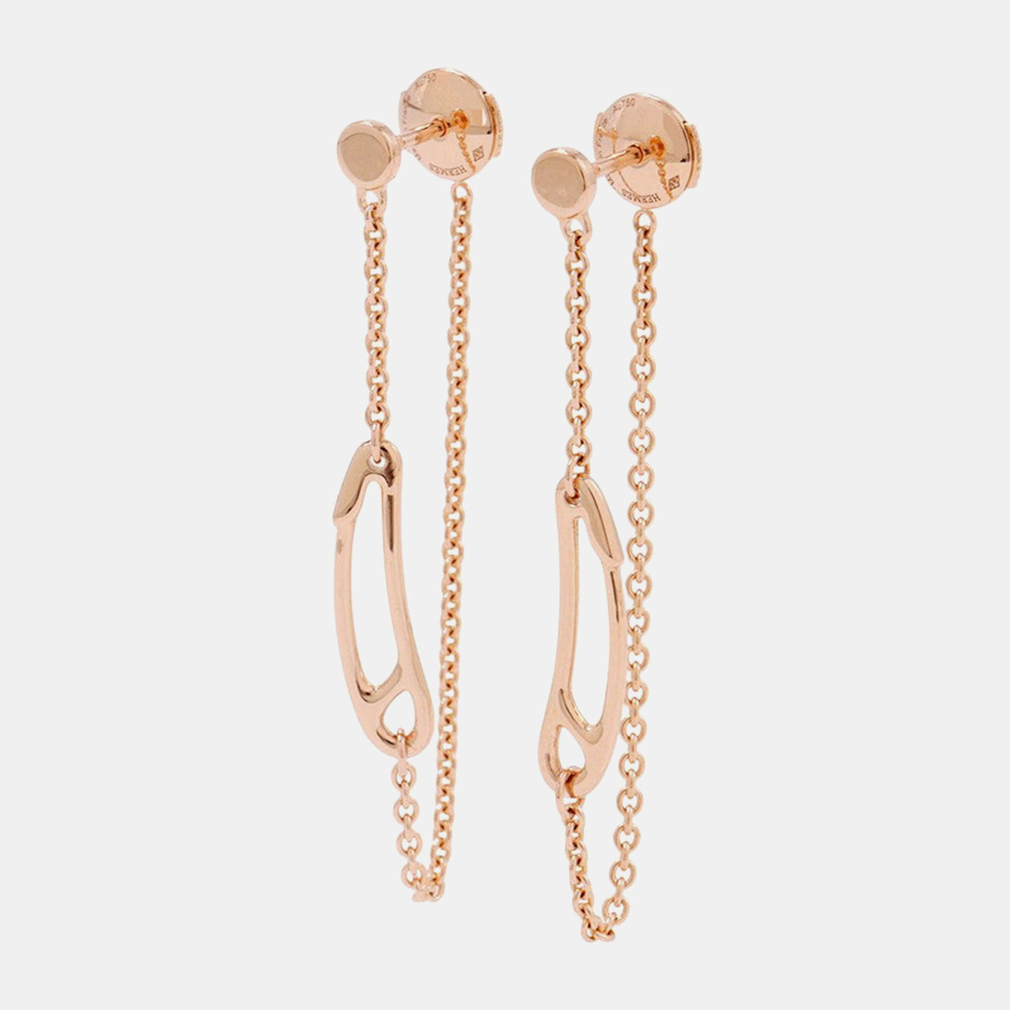 

Hermes Chaine D'Ancre Mini Punk Earrings 18K Pink Gold