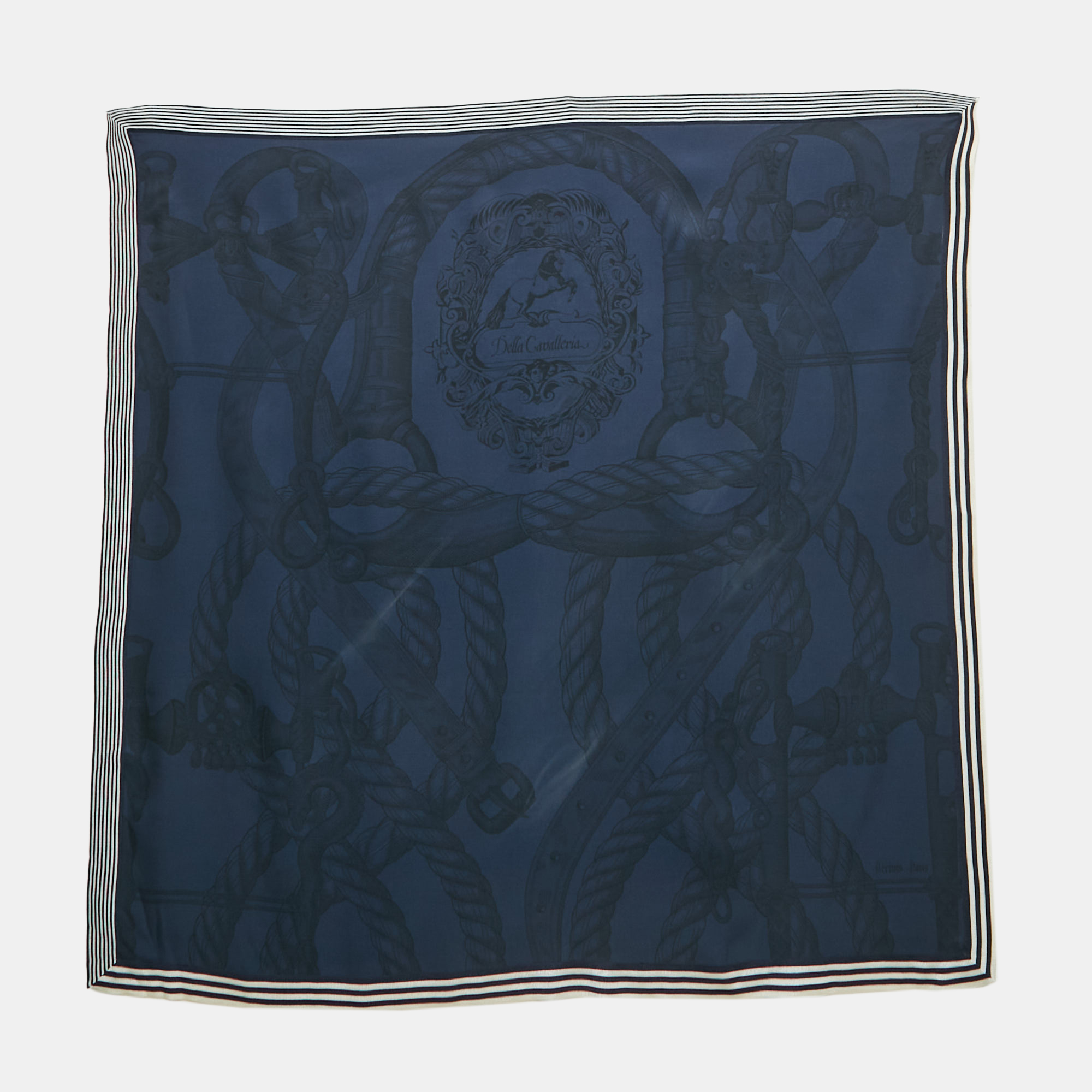 

Hermès Blue Silk Della Cavalleria scarf